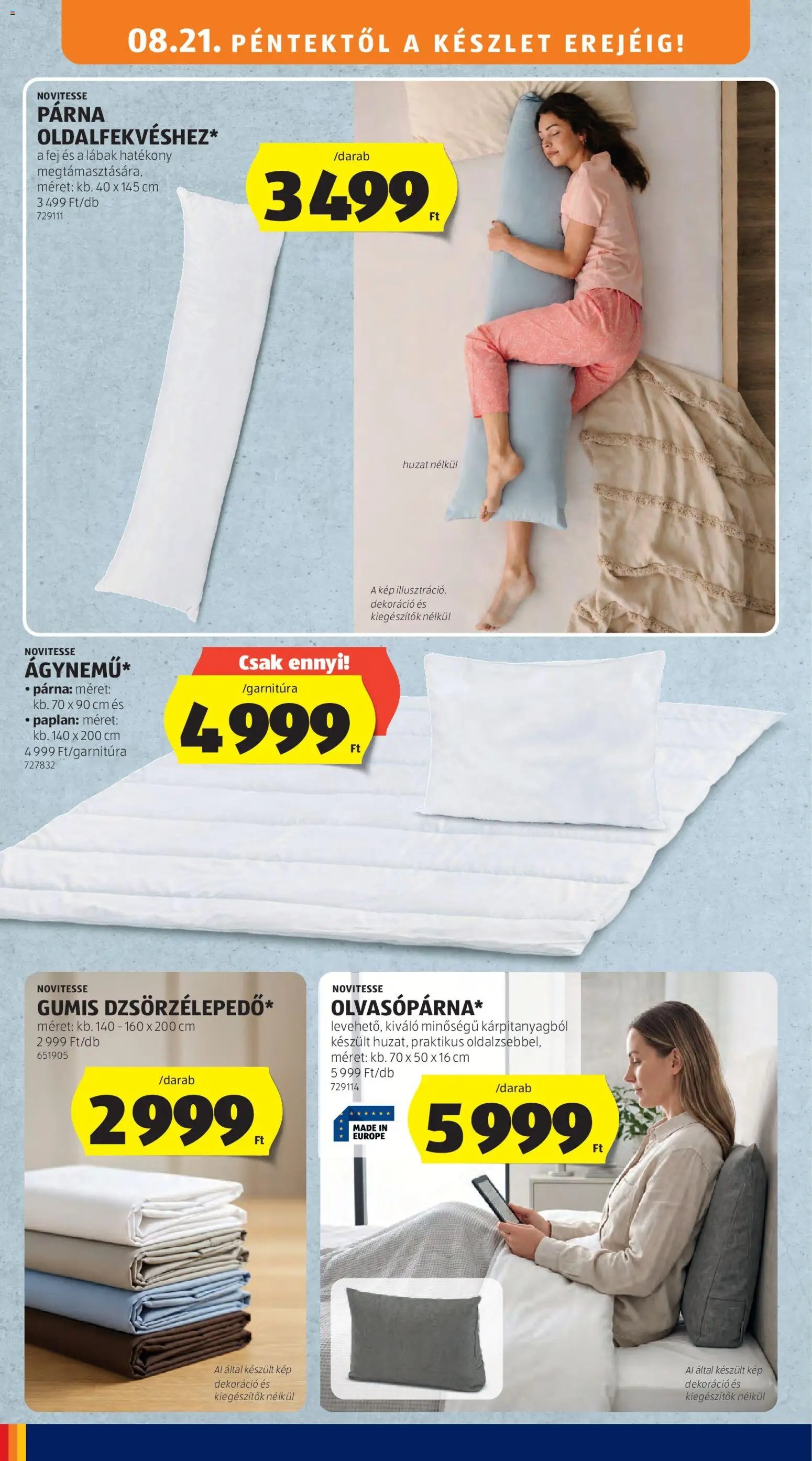 Aldi újság 2026.08.21. Aldi Középső sor termékei