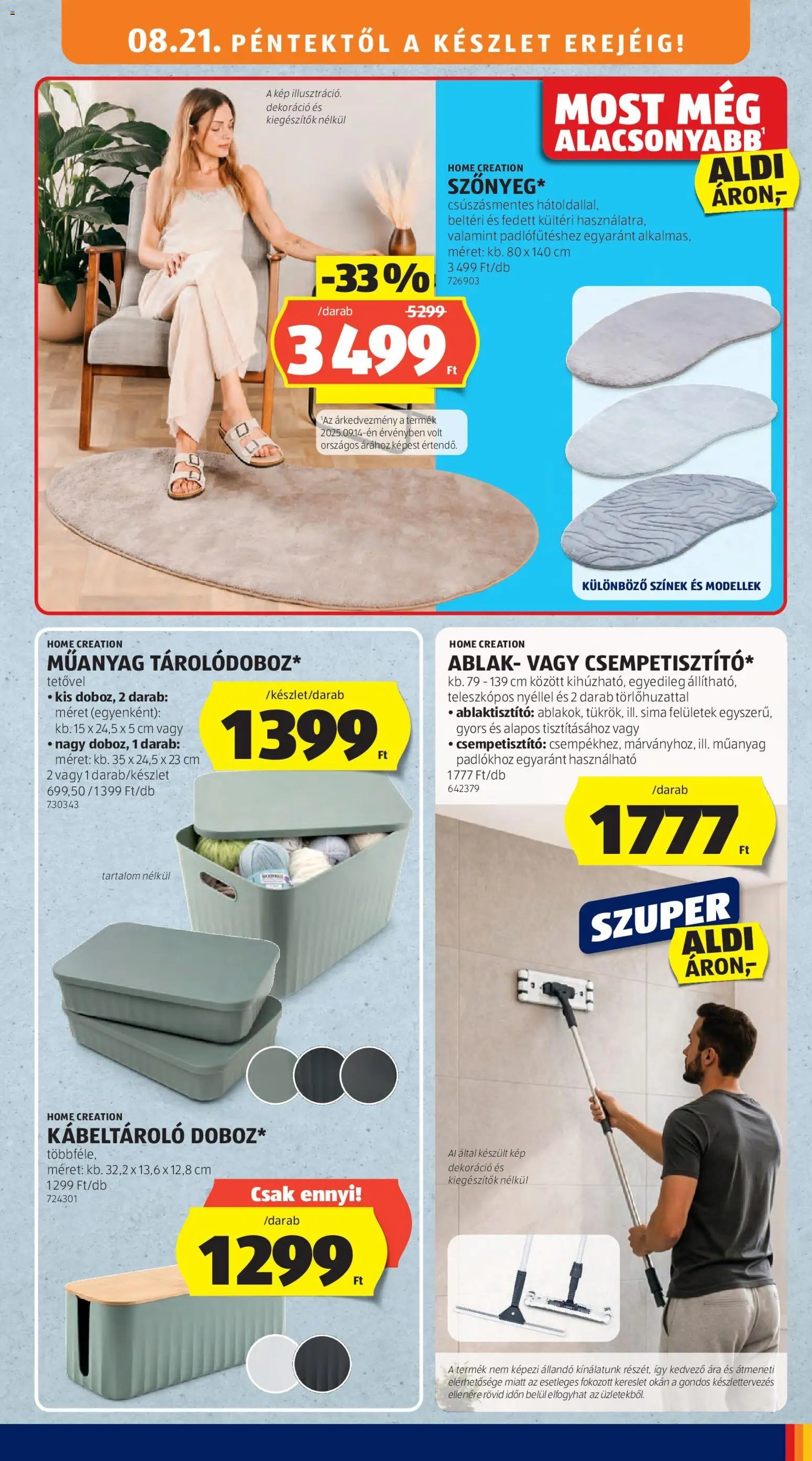 Aldi újság 2026.08.21. Aldi Középső sor termékei