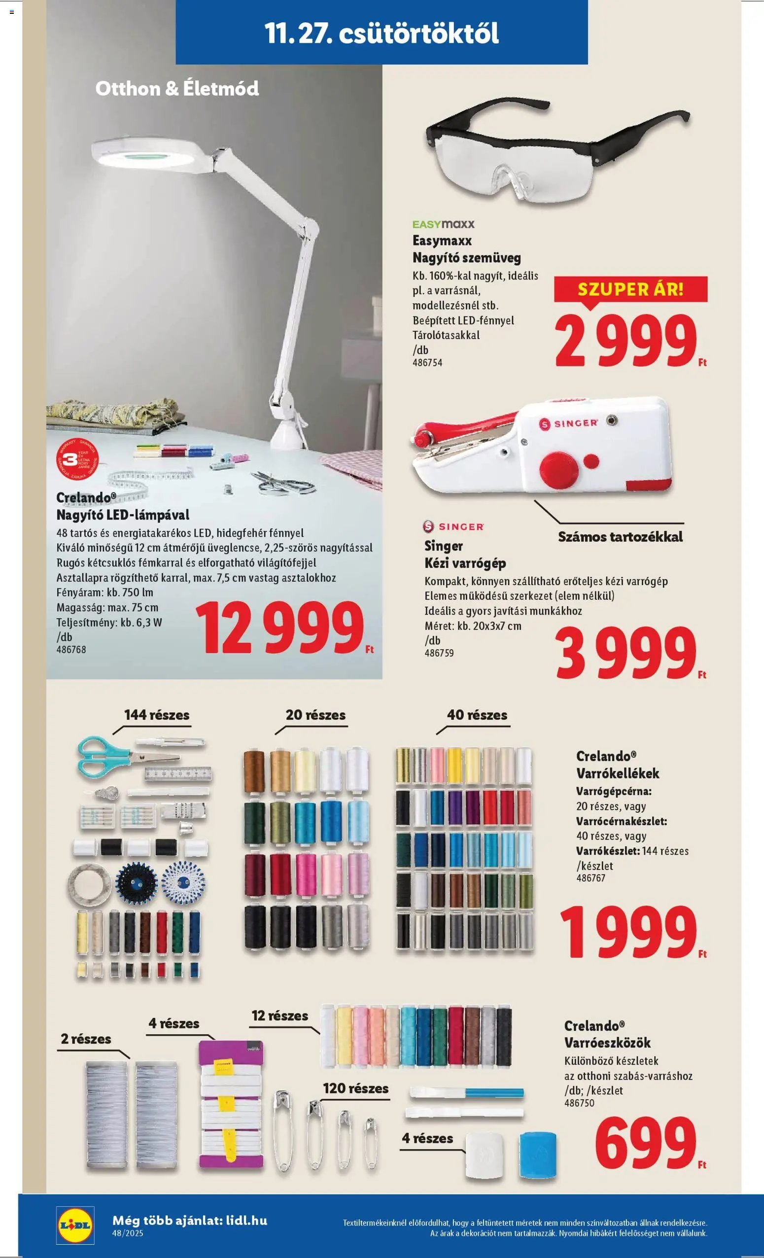 Lidl újság 2025.11.27. Nonfood kínálatunk (2025-11-27 - 2025-12-03)