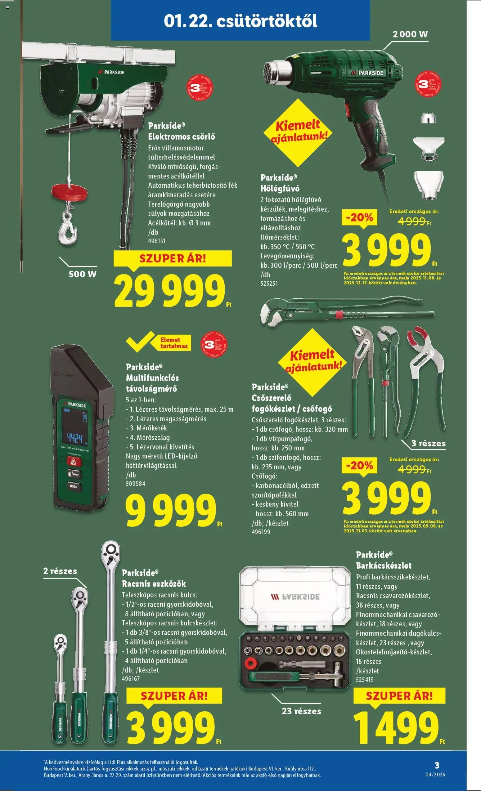 Lidl újság 2026.01.22. Nonfood kínálatunk (2026-01-22 - 2026-01-25)