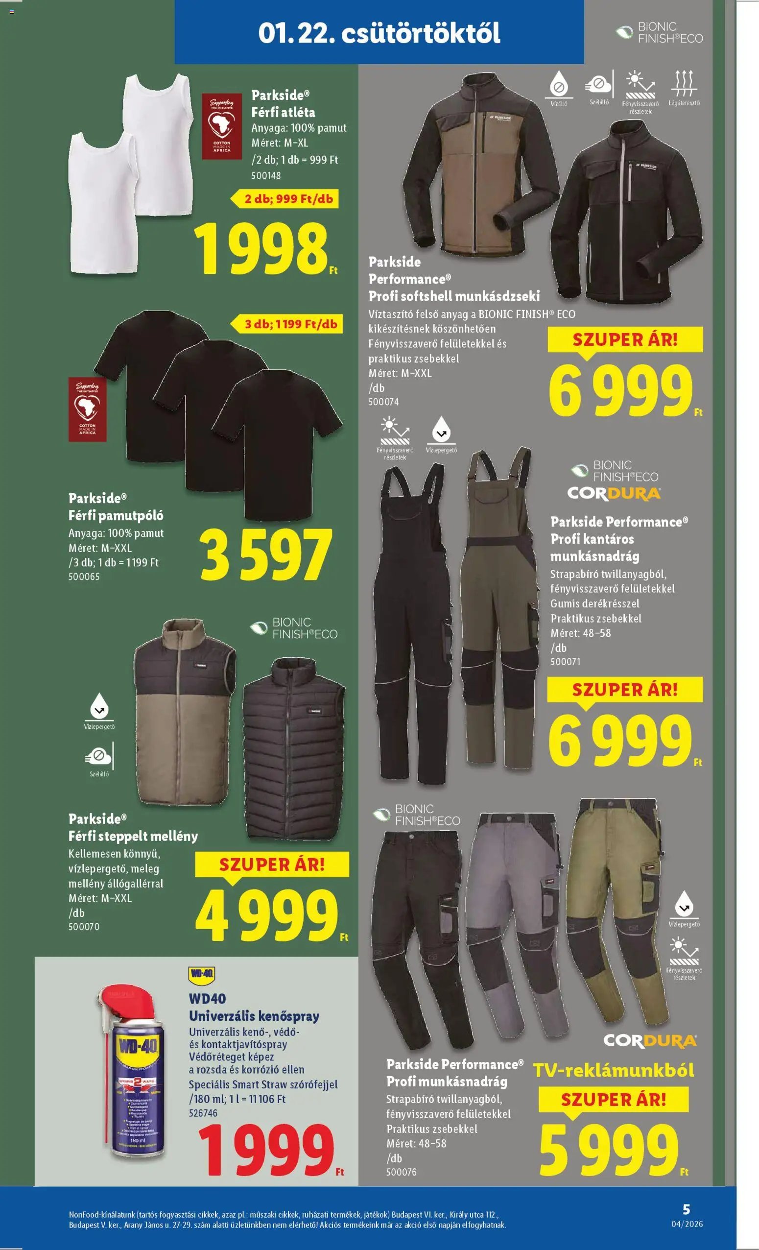 Lidl újság 2026.01.22. Nonfood kínálatunk (2026-01-22 - 2026-01-25)