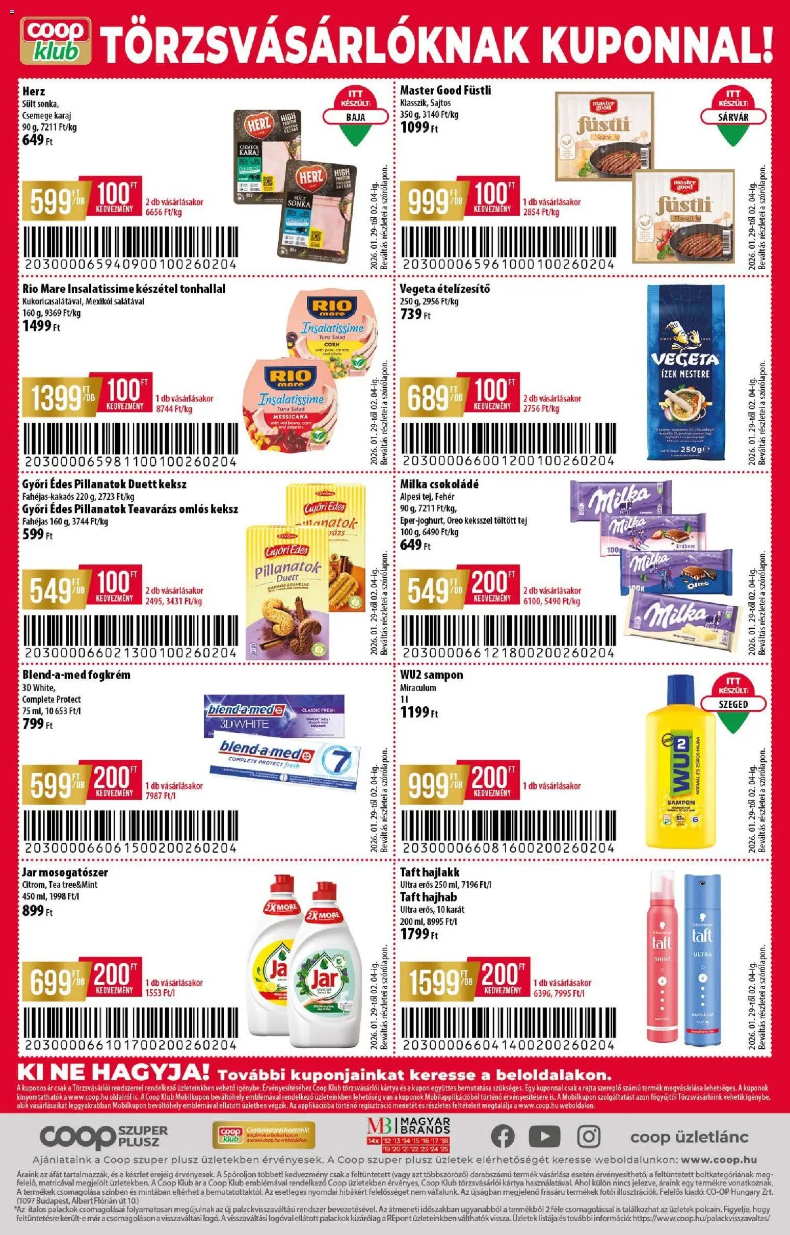 COOP újság 2026.01.29. Észak Kelet Pro-Coop Zrt - Szuper Plusz (2026-01-29 - 2026-02-04)