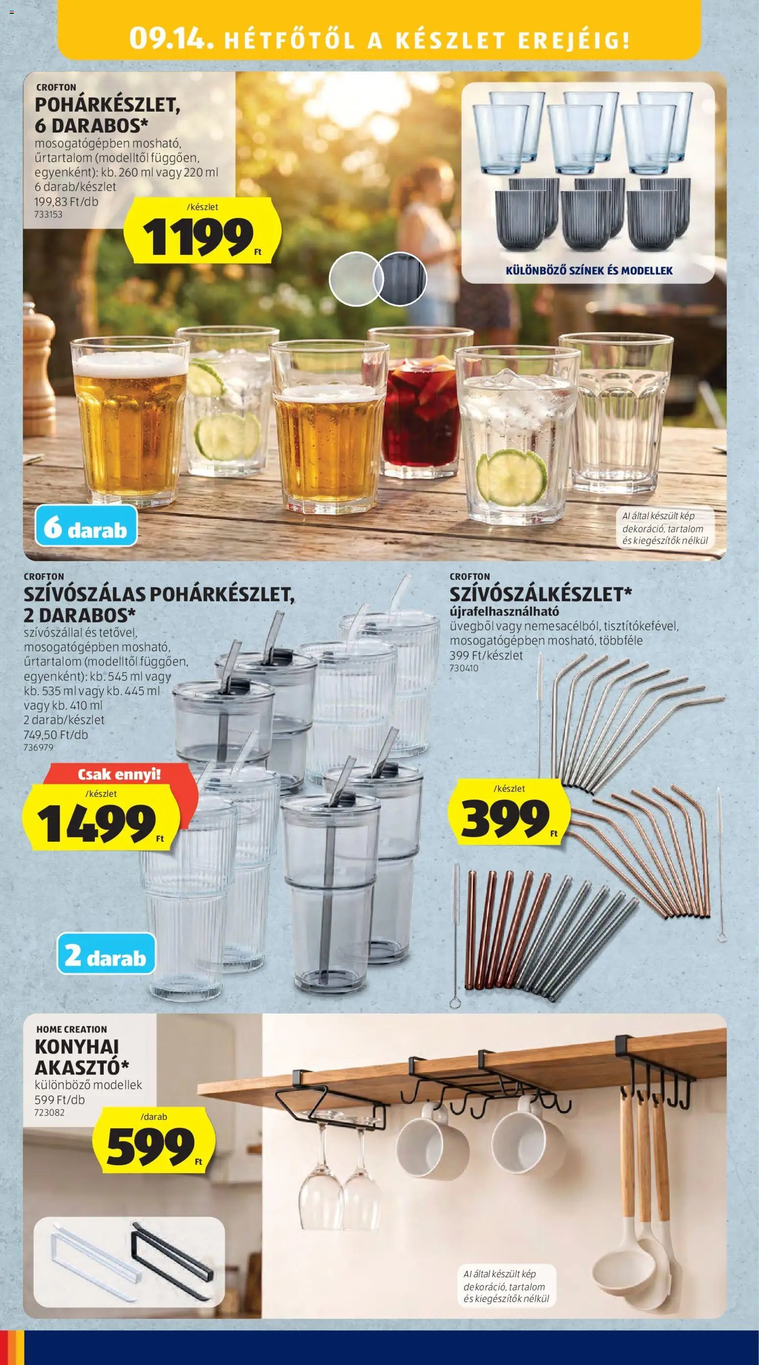 Aldi újság 2026.09.10. Aldi Középső sor termékei