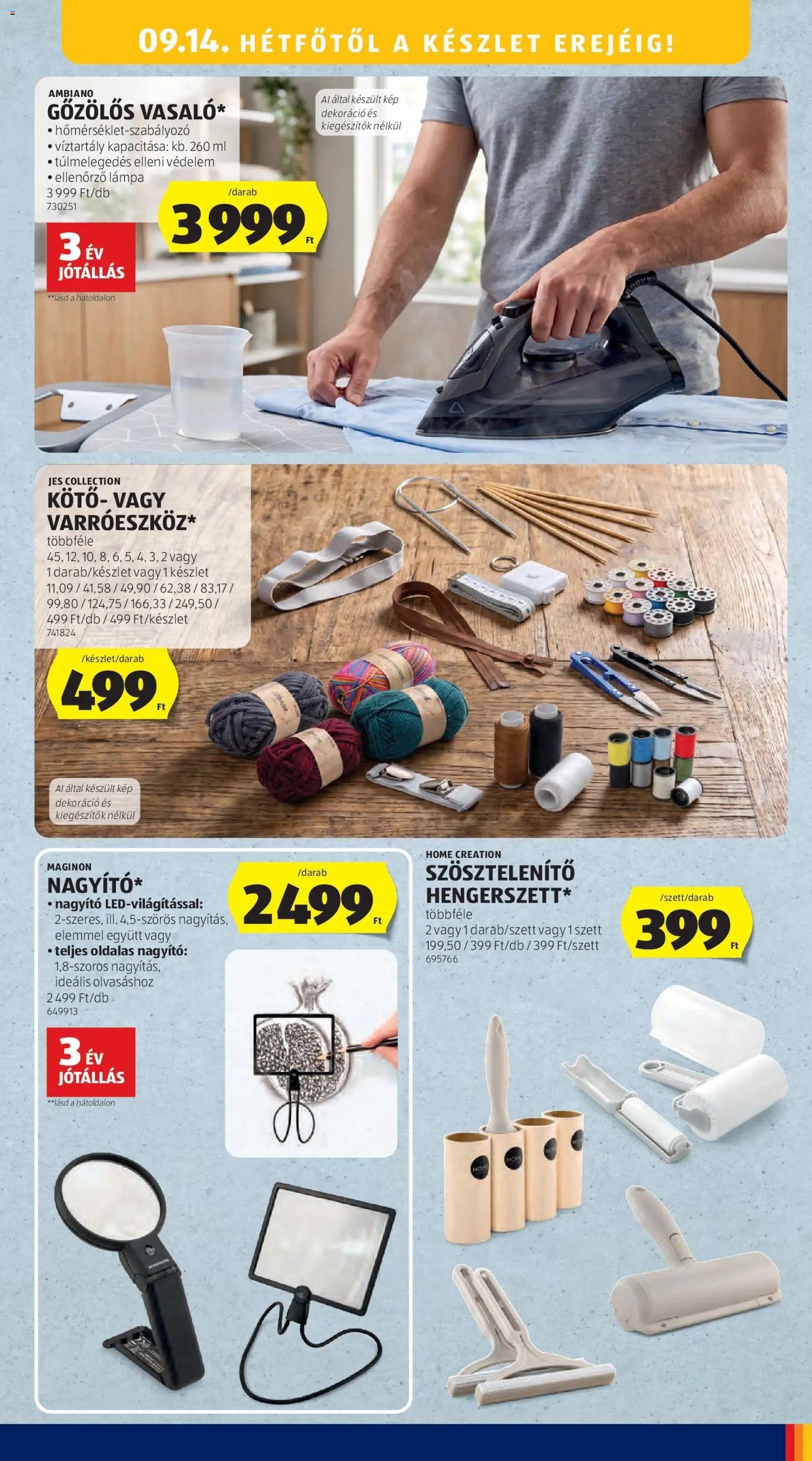 Aldi újság 2026.09.10. Aldi Középső sor termékei