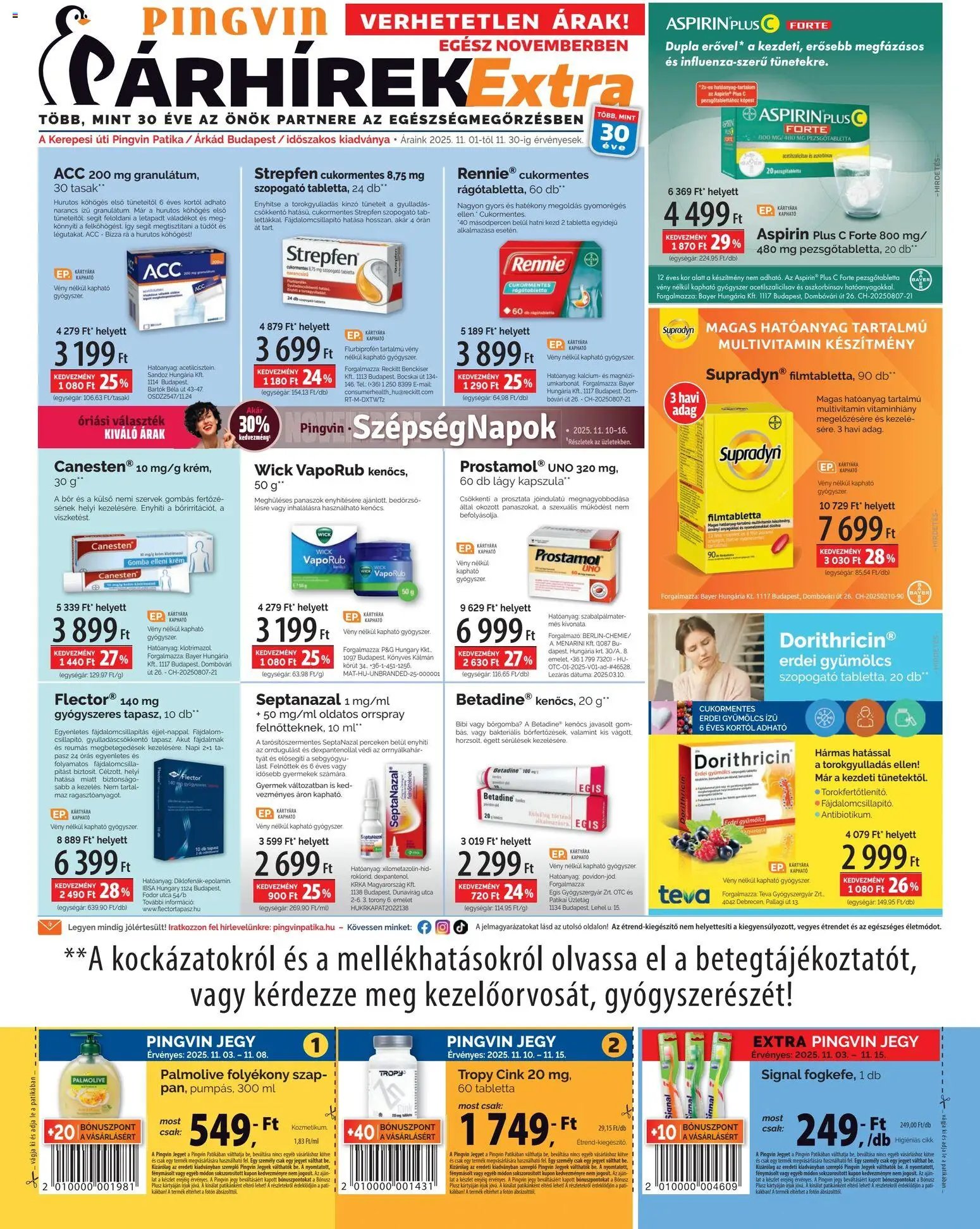 Pingvin Patika újság 2025.11.01. Pingvin Árhírek Extra (2025-11-01 - 2025-11-30)