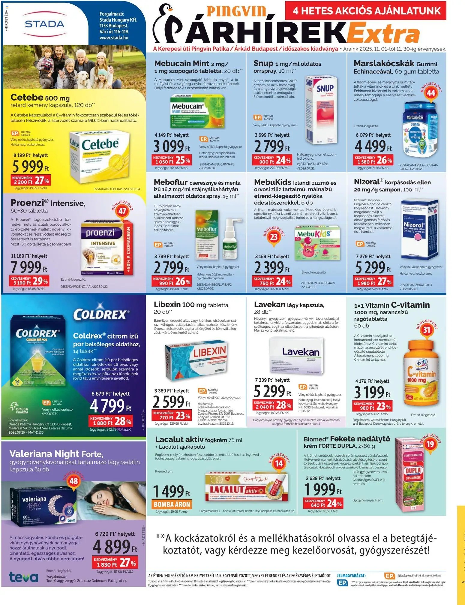 Pingvin Patika újság 2025.11.01. Pingvin Árhírek Extra (2025-11-01 - 2025-11-30)