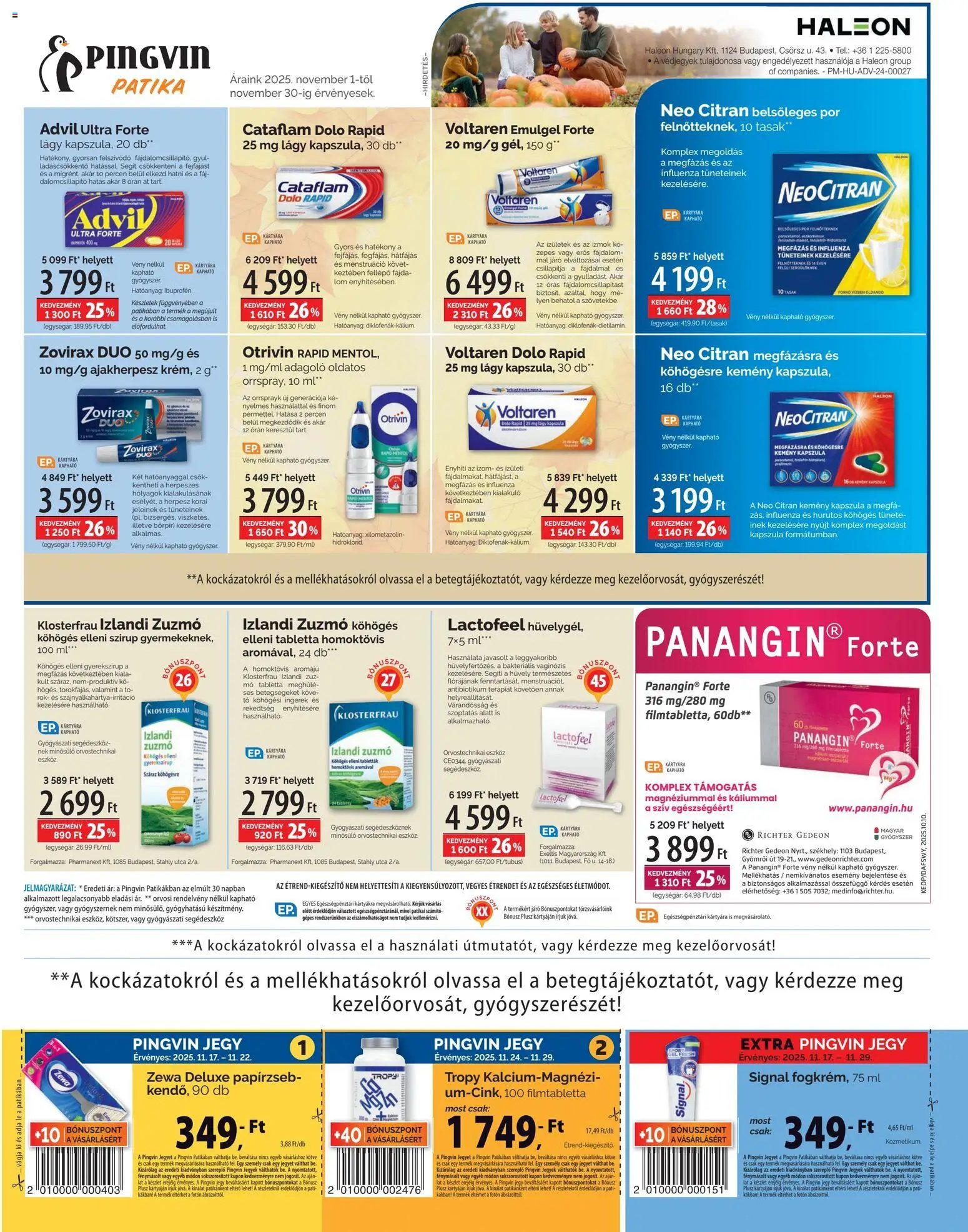 Pingvin Patika újság 2025.11.01. Pingvin Árhírek Extra (2025-11-01 - 2025-11-30)