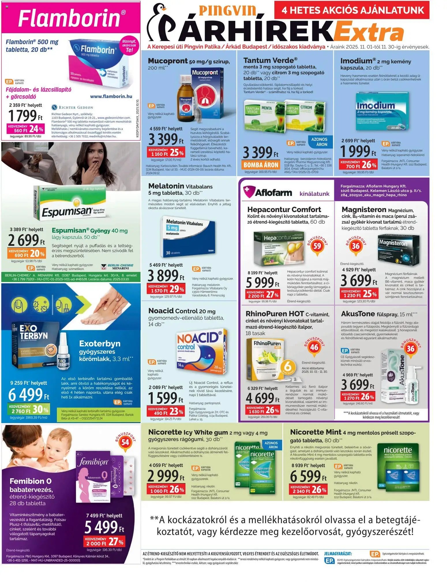 Pingvin Patika újság 2025.11.01. Pingvin Árhírek Extra (2025-11-01 - 2025-11-30)