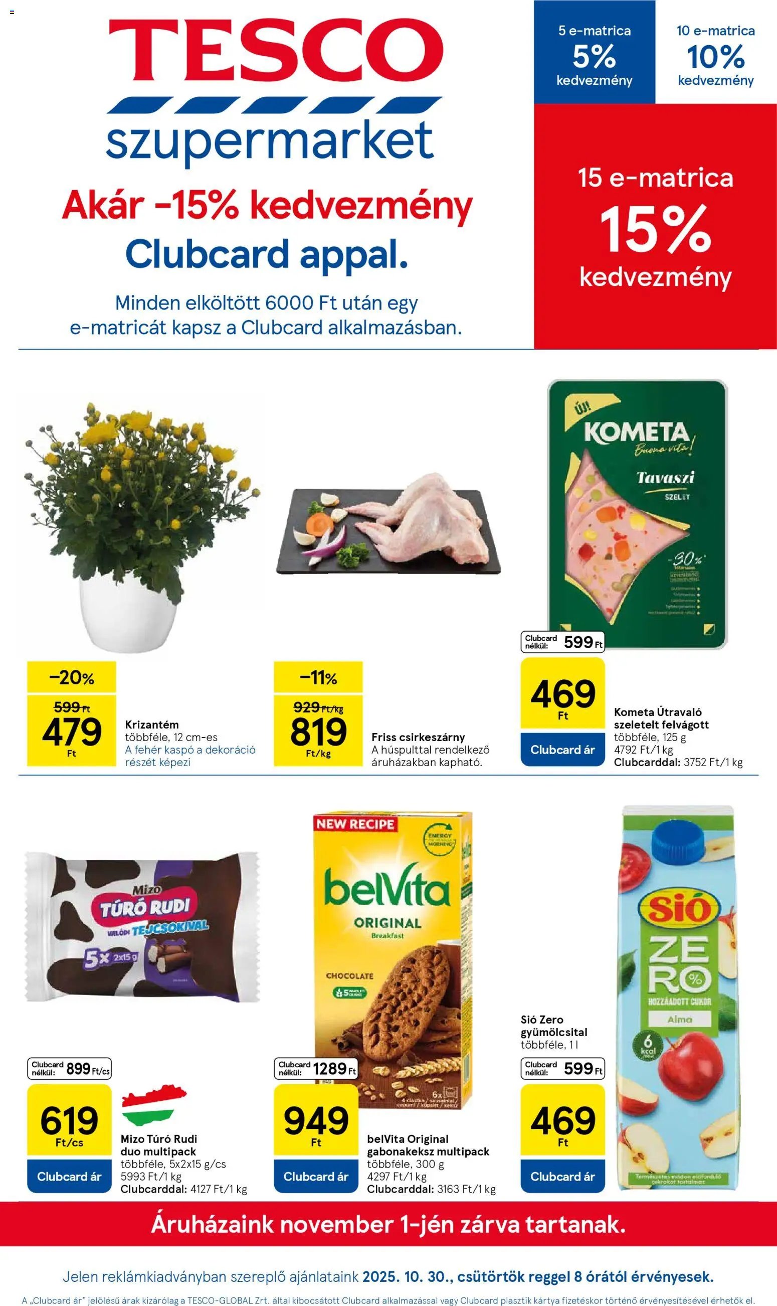 Tesco újság 2025.10.30. Szupermarket akciós újság (2025-10-30 - 2025-11-05)