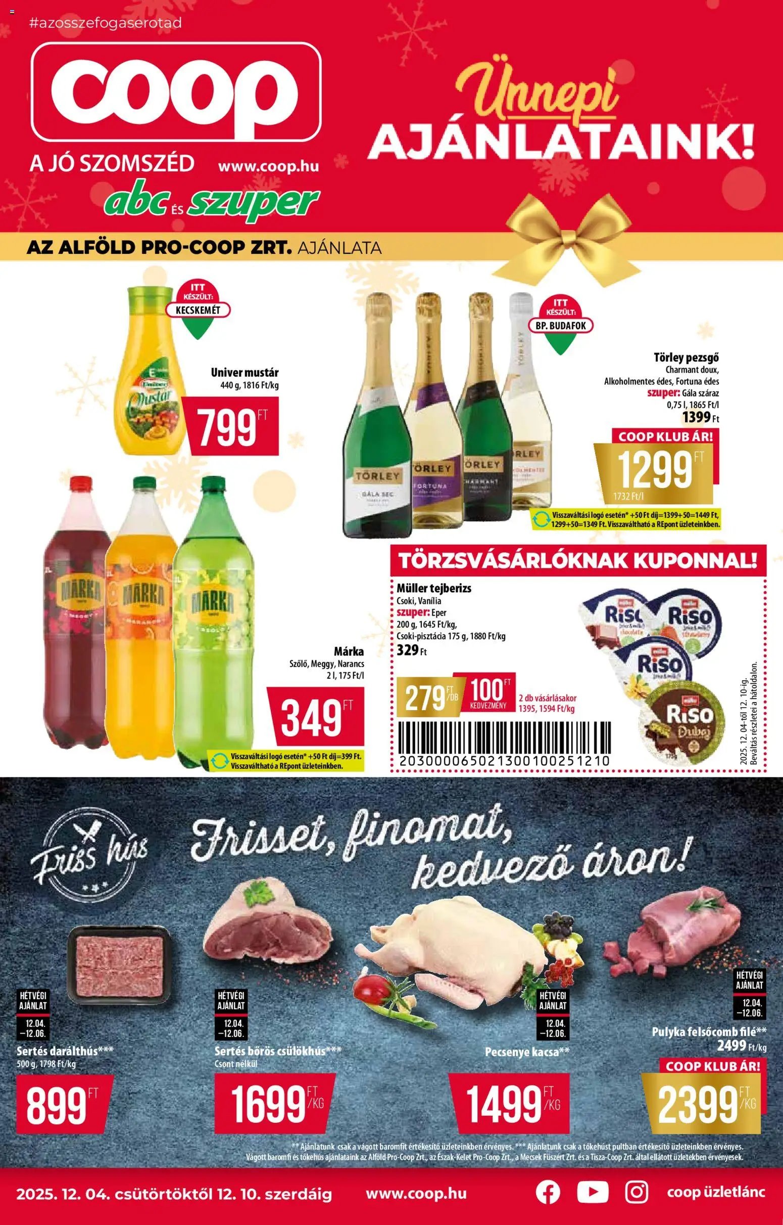 COOP újság 2025.12.04. Alföld Pro-Coop Zrt. - Abc szuper (2025-12-04 - 2025-12-10)