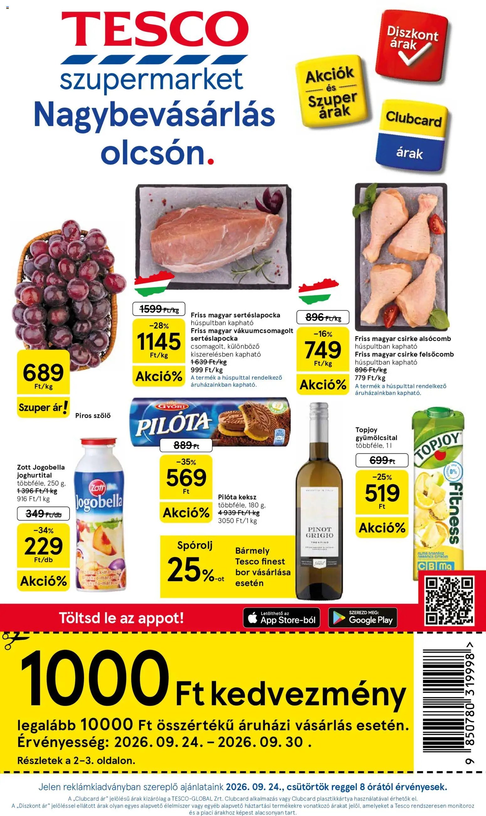 Tesco újság 2026.09.24. Tesco Szupermarket akciós újság