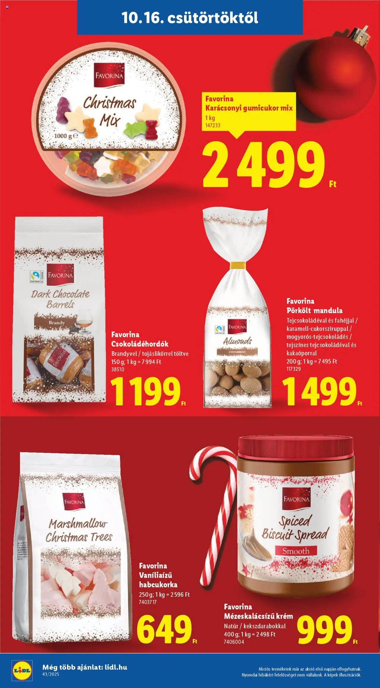 Lidl újság 2025.10.16. Favorina katalógus (2025-10-16 - 2025-12-14)