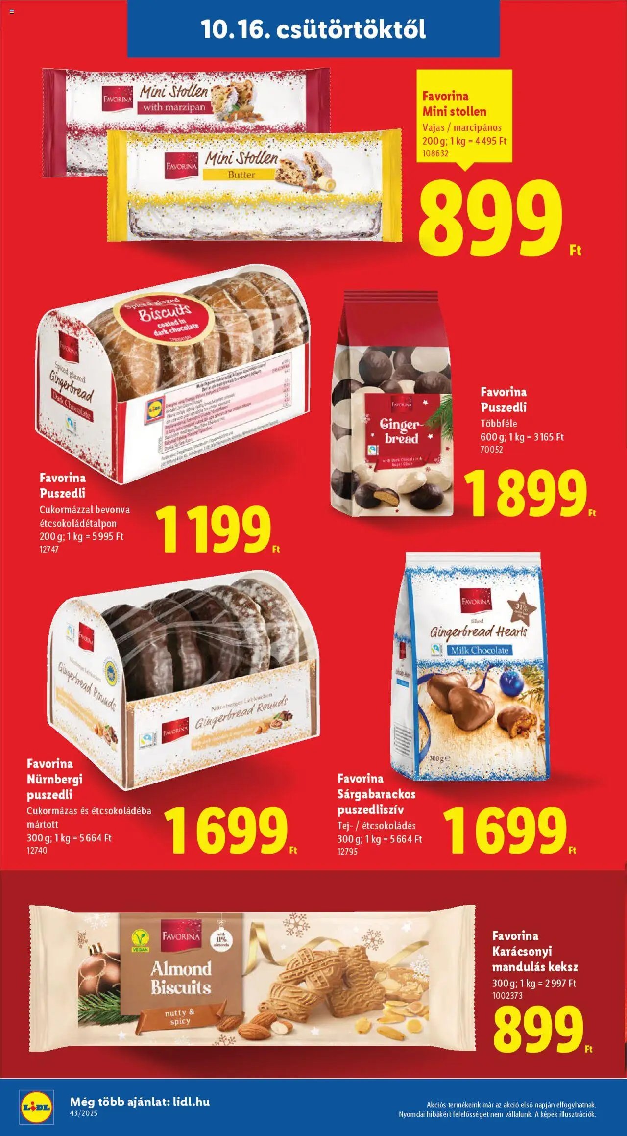 Lidl újság 2025.10.16. Favorina katalógus (2025-10-16 - 2025-12-14)