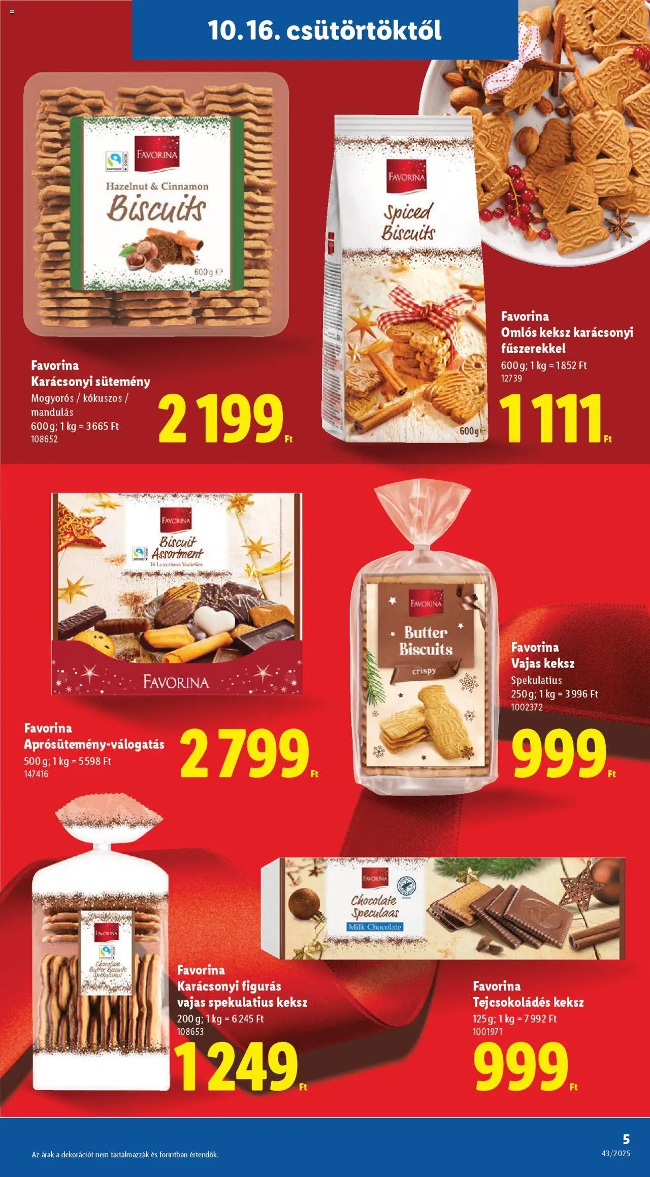 Lidl újság 2025.10.16. Favorina katalógus (2025-10-16 - 2025-12-14)