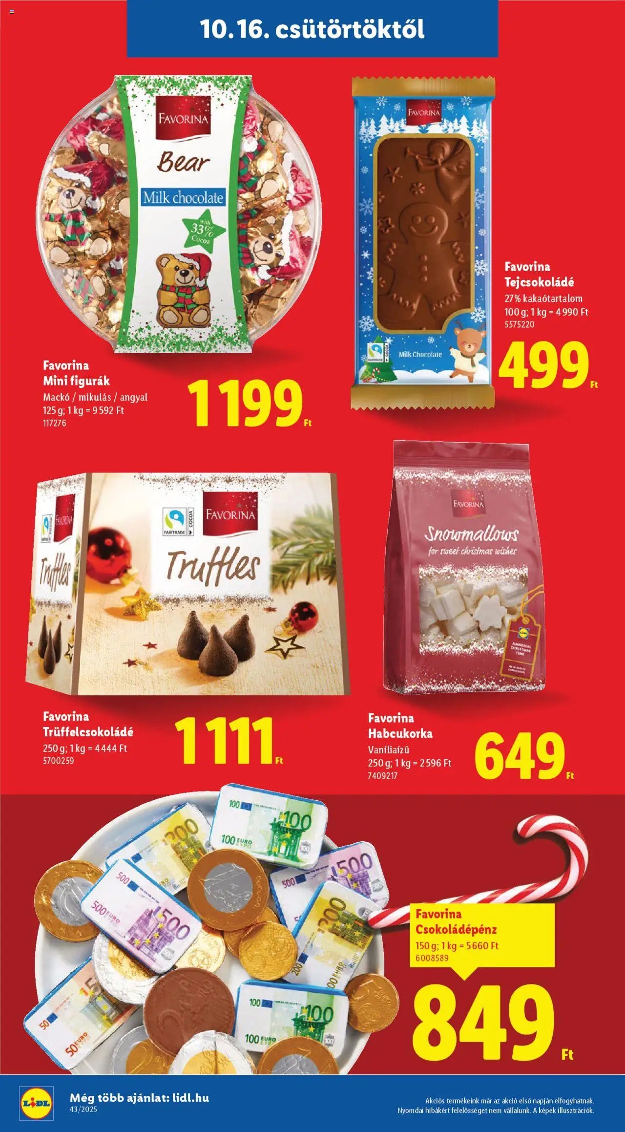 Lidl újság 2025.10.16. Favorina katalógus (2025-10-16 - 2025-12-14)