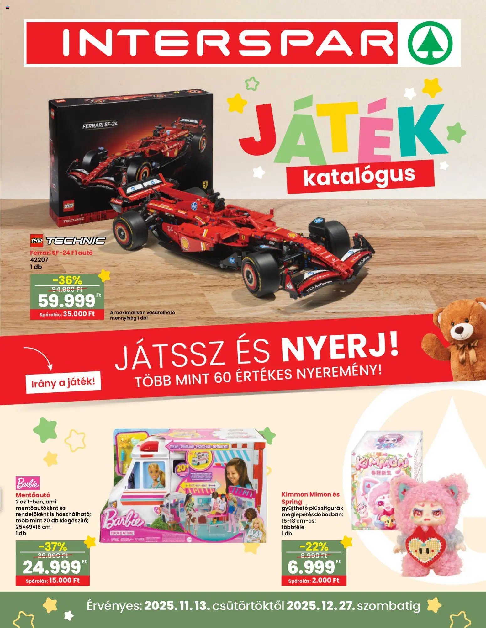 Interspar újság 2025.11.13. Játék katalógus (2025-11-13 - 2025-12-27)
