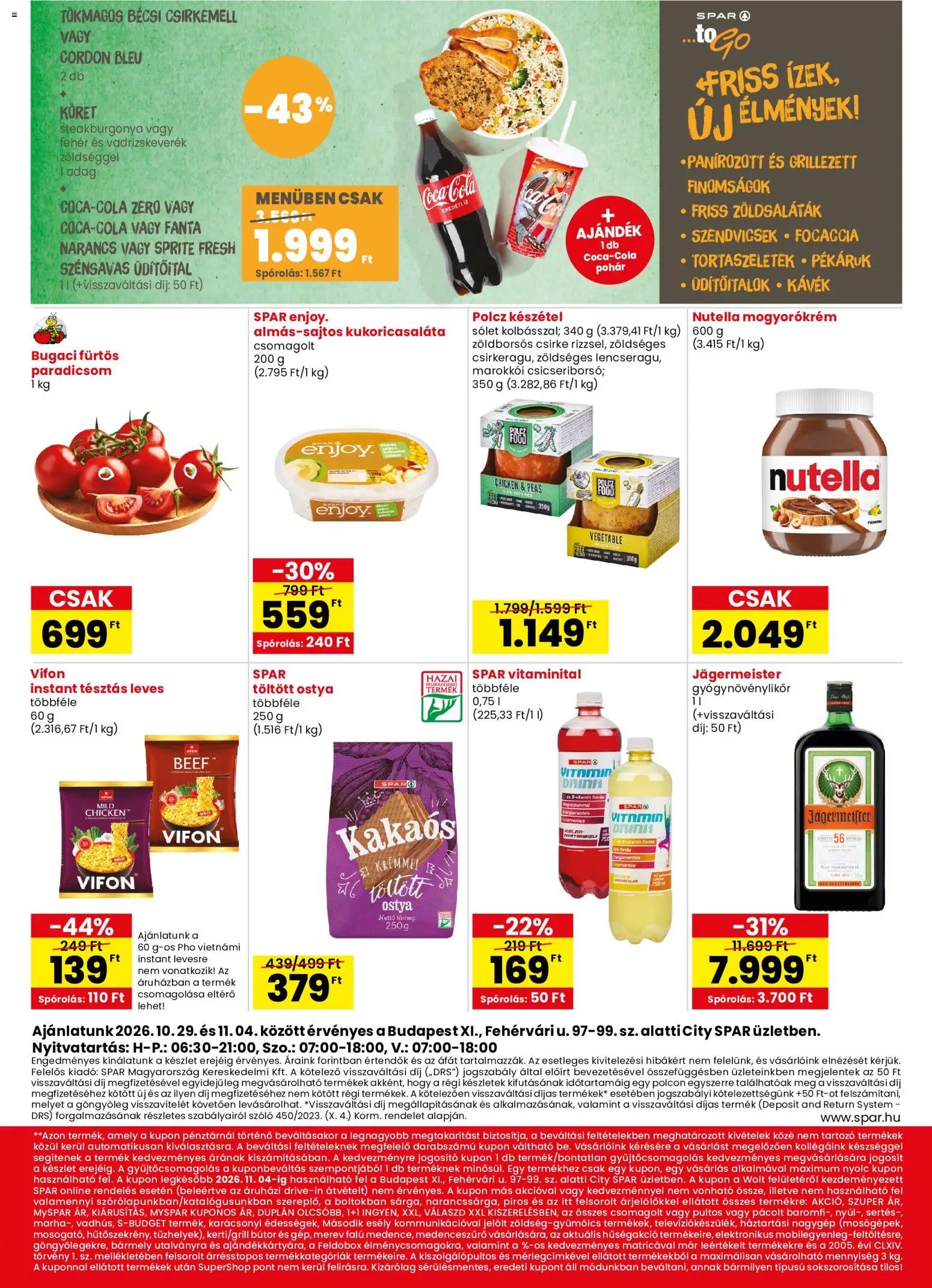 Spar City szórólap Budapest 2026.10.29. - lapozható formában szórólap ✳️