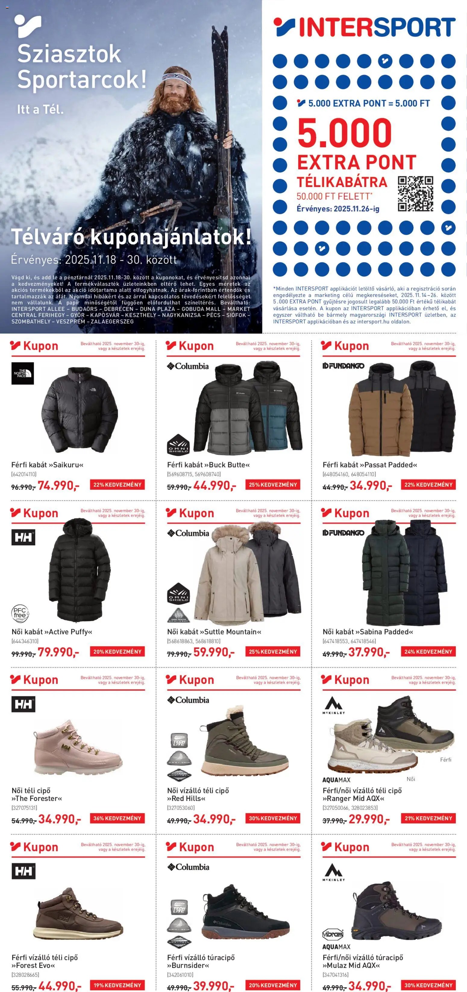 Intersport újság 2025.11.18. Aktuális kuponlap (2025-11-18 - 2025-11-30)