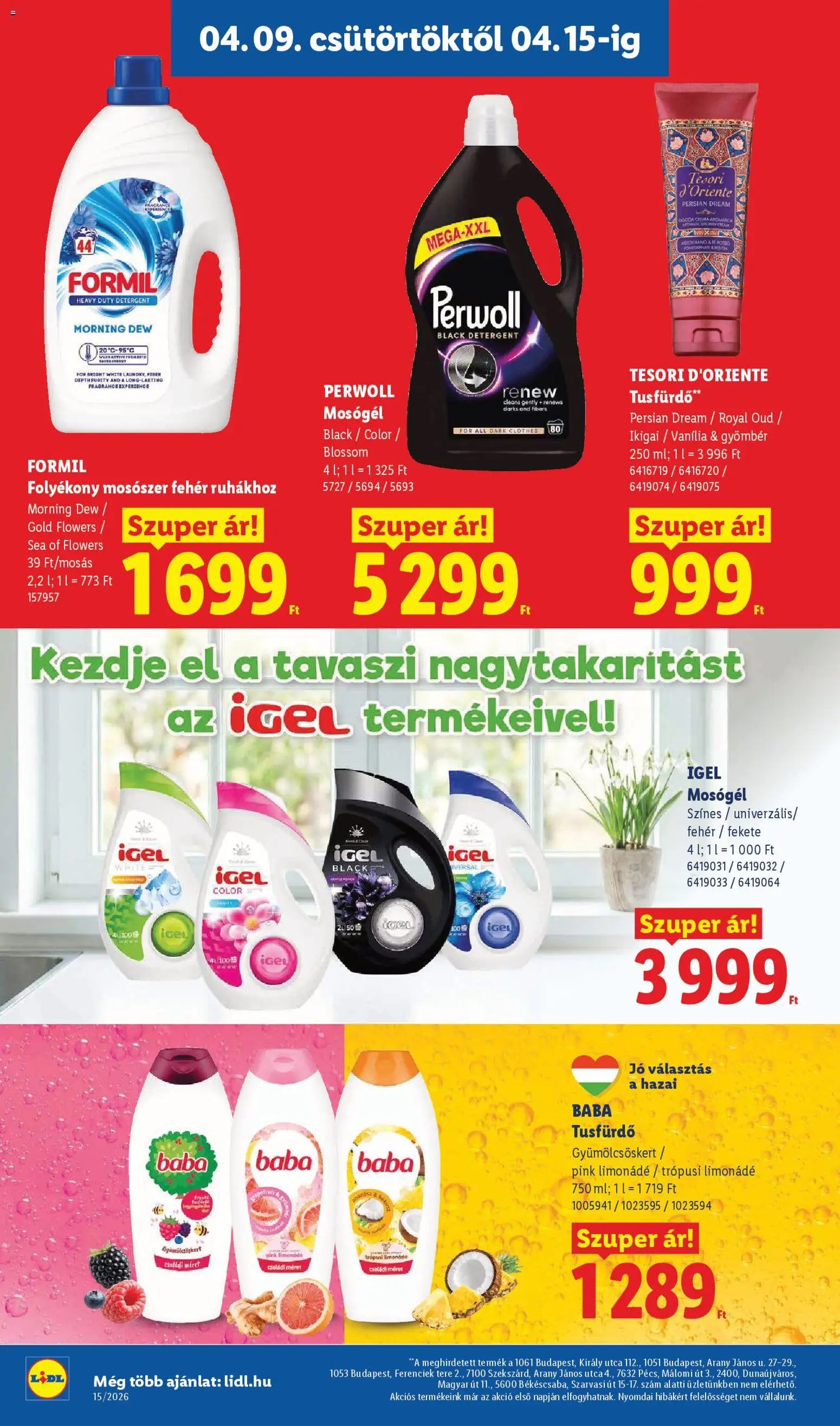 Lidl újság 2026.04.09. Lidl akciós újság (2026-04-09 - 2026-04-15)