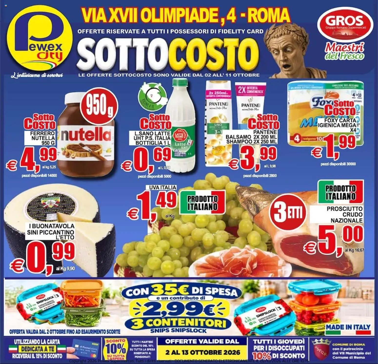 Pewex volantino dal 02/10/2026 Pewex volantino Olimpiade