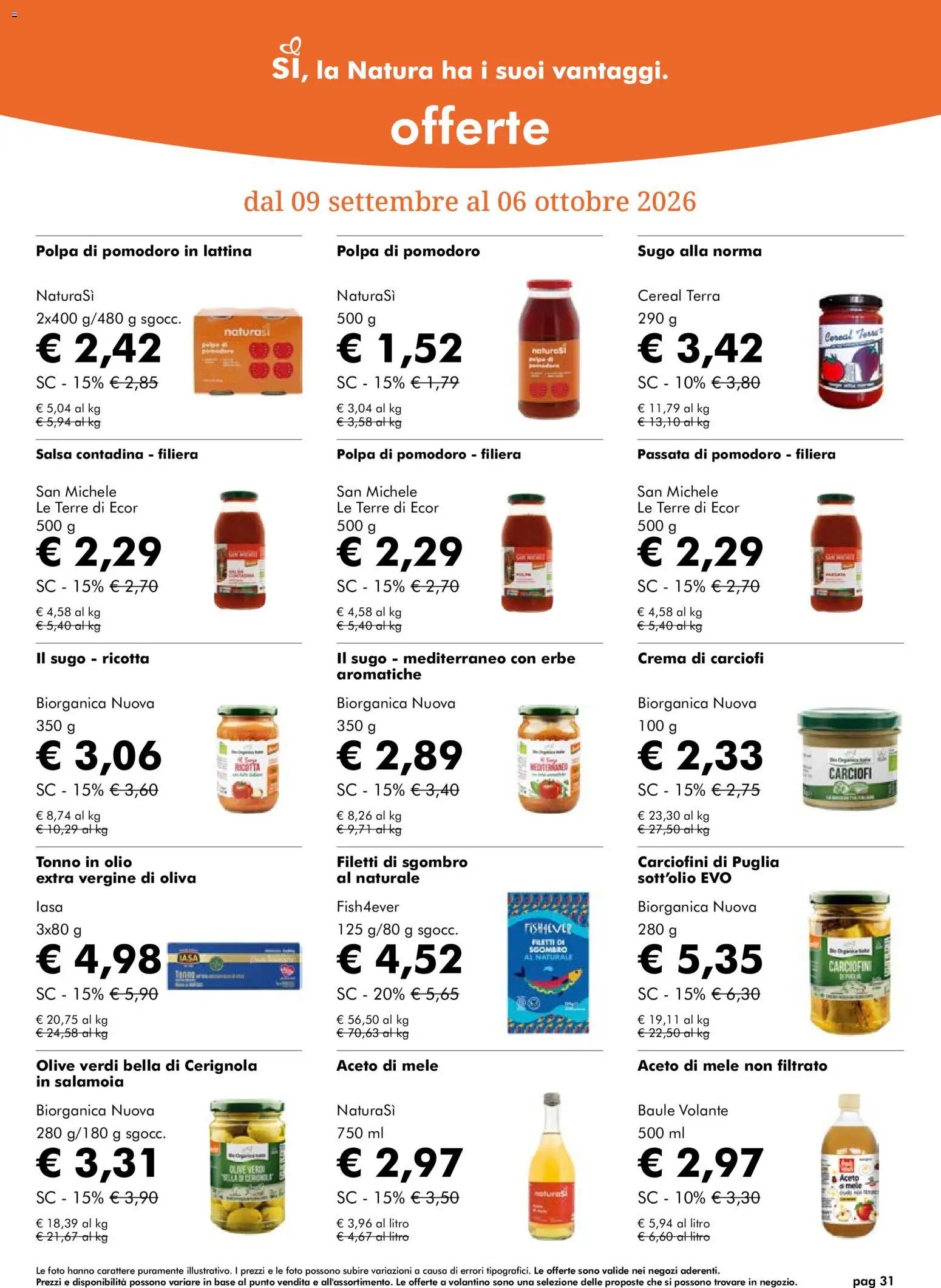 Natura Sì volantino dal 09/09/2026 Natura Sì volantino