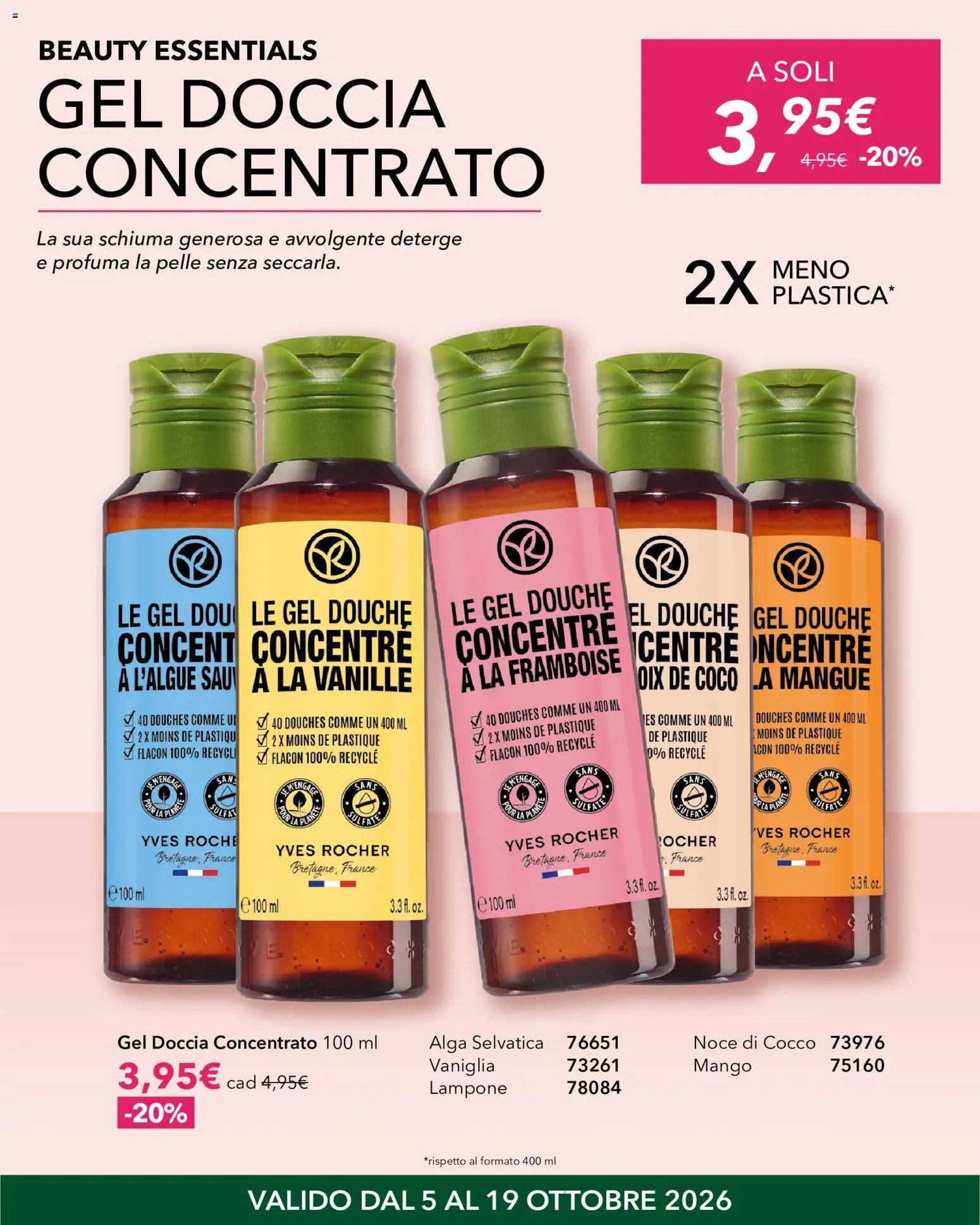 Yves Rocher volantino dal 05/10/2026 Yves Rocher catalogo Beauty Essentials
