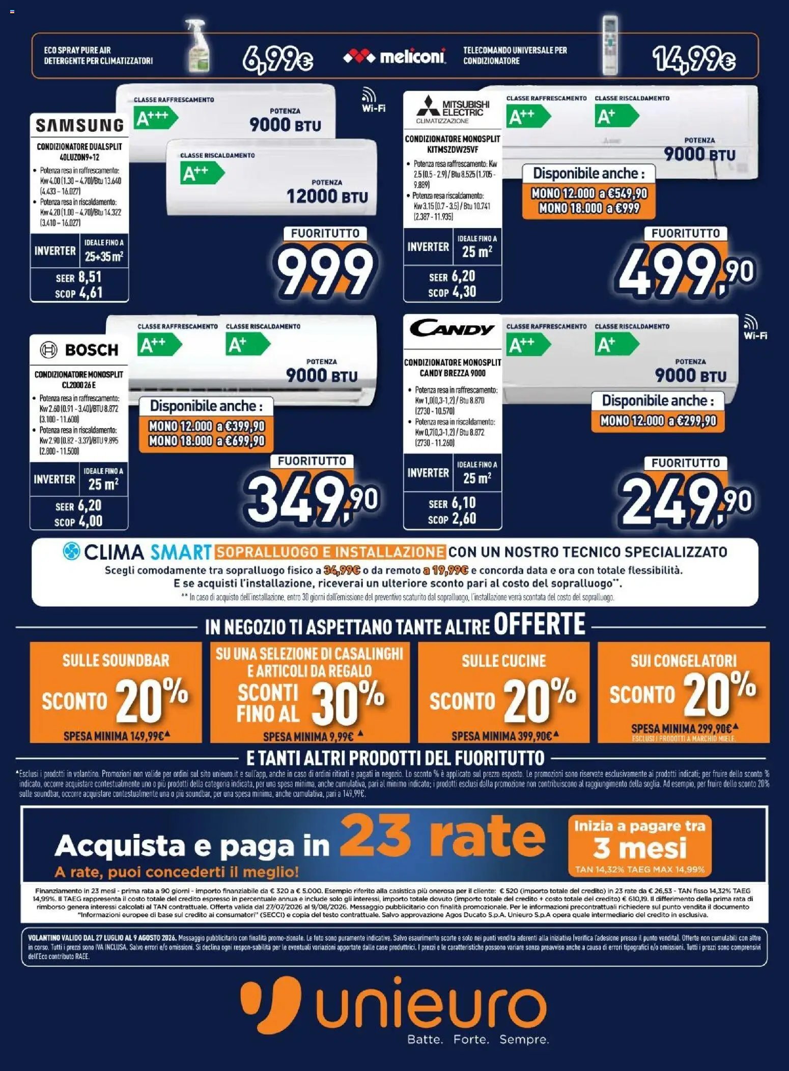Unieuro volantino dal 27/07/2026 Unieuro volantino