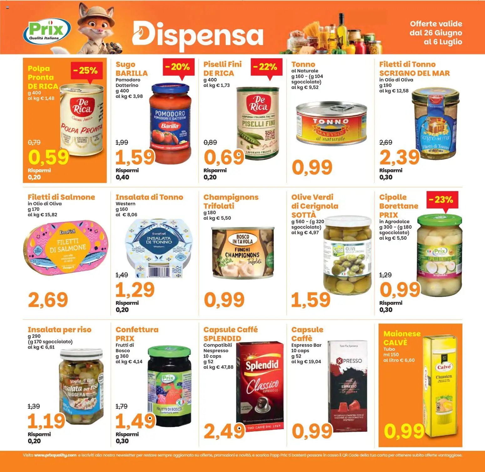 Prix volantino dal 26/06/2026 Prix volantino Taglio di Po