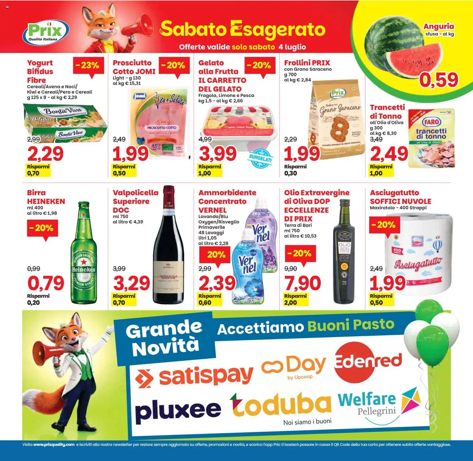 Prix volantino dal 26/06/2026 Prix volantino Taglio di Po