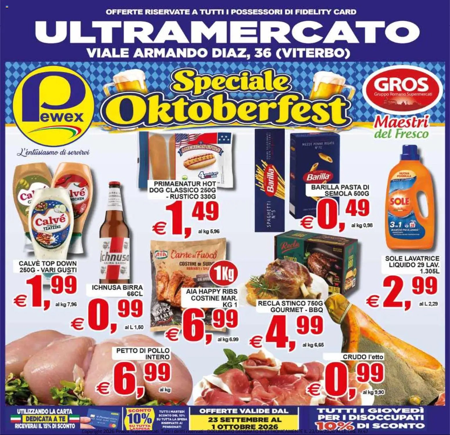 Pewex volantino dal 23/09/2026 Pewex volantino Viterbo
