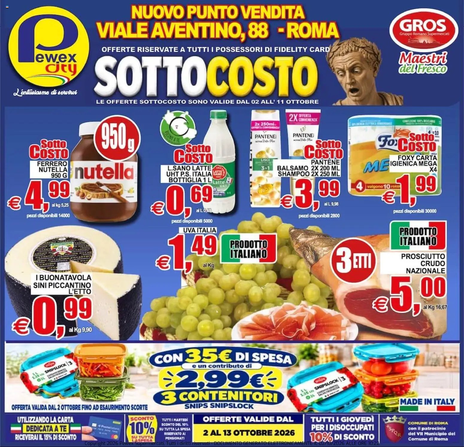 Pewex volantino dal 02/10/2026 Pewex volantino City Viale Aventino, 88