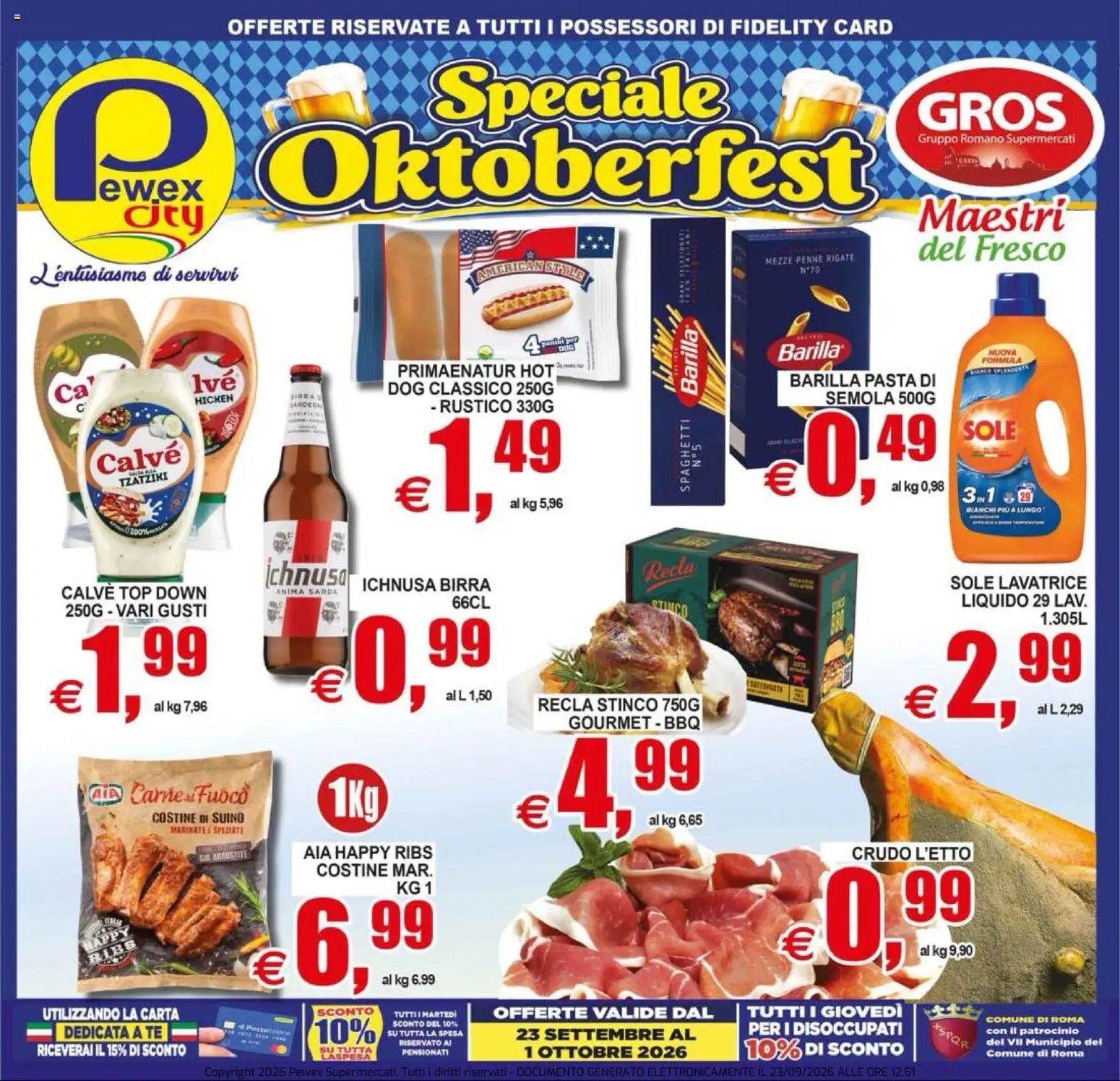 Pewex volantino dal 23/09/2026 Pewex volantino City Speciale Oktoberfest
