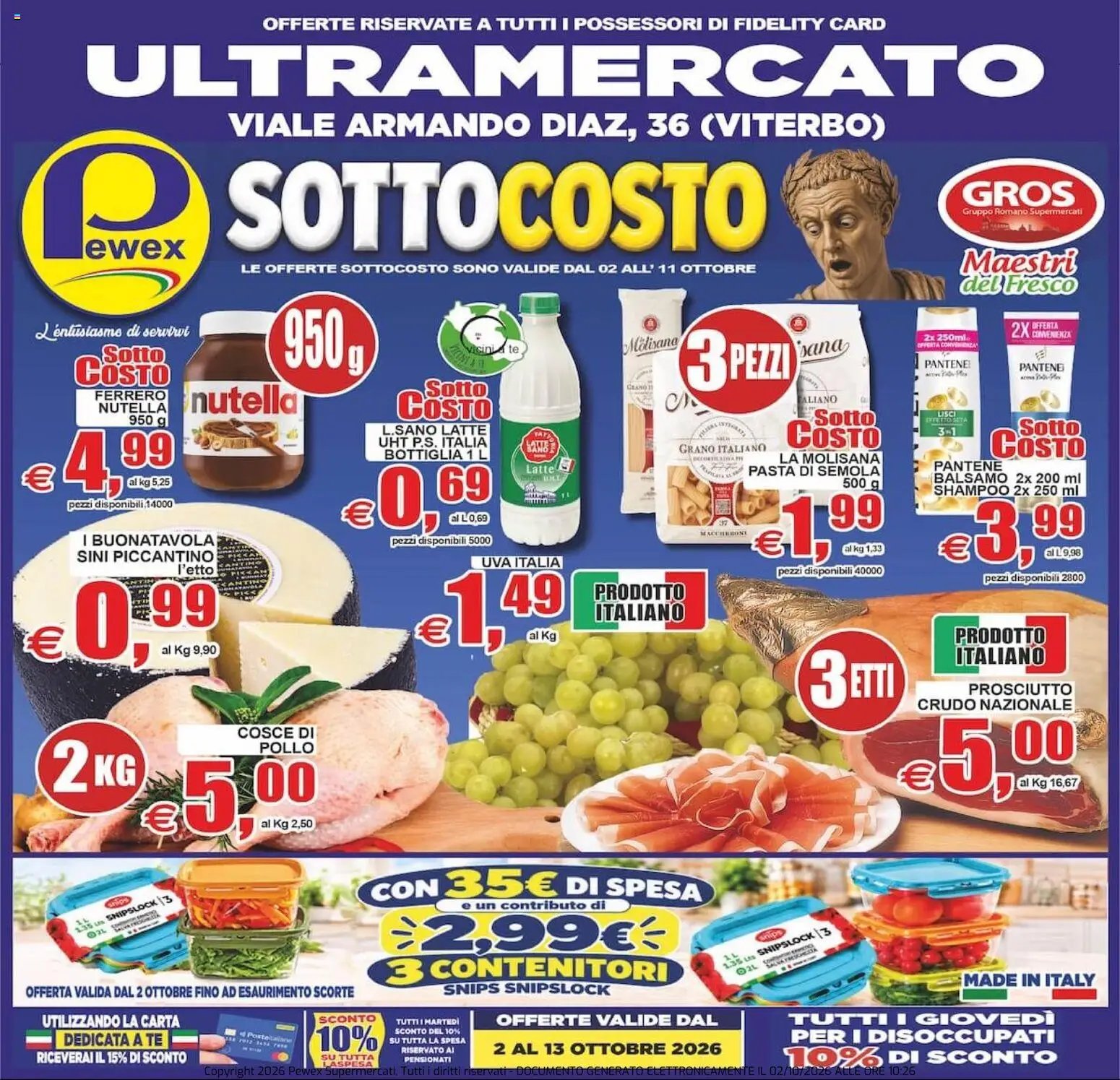 Pewex volantino dal 02/10/2026 Pewex volantino Viterbo