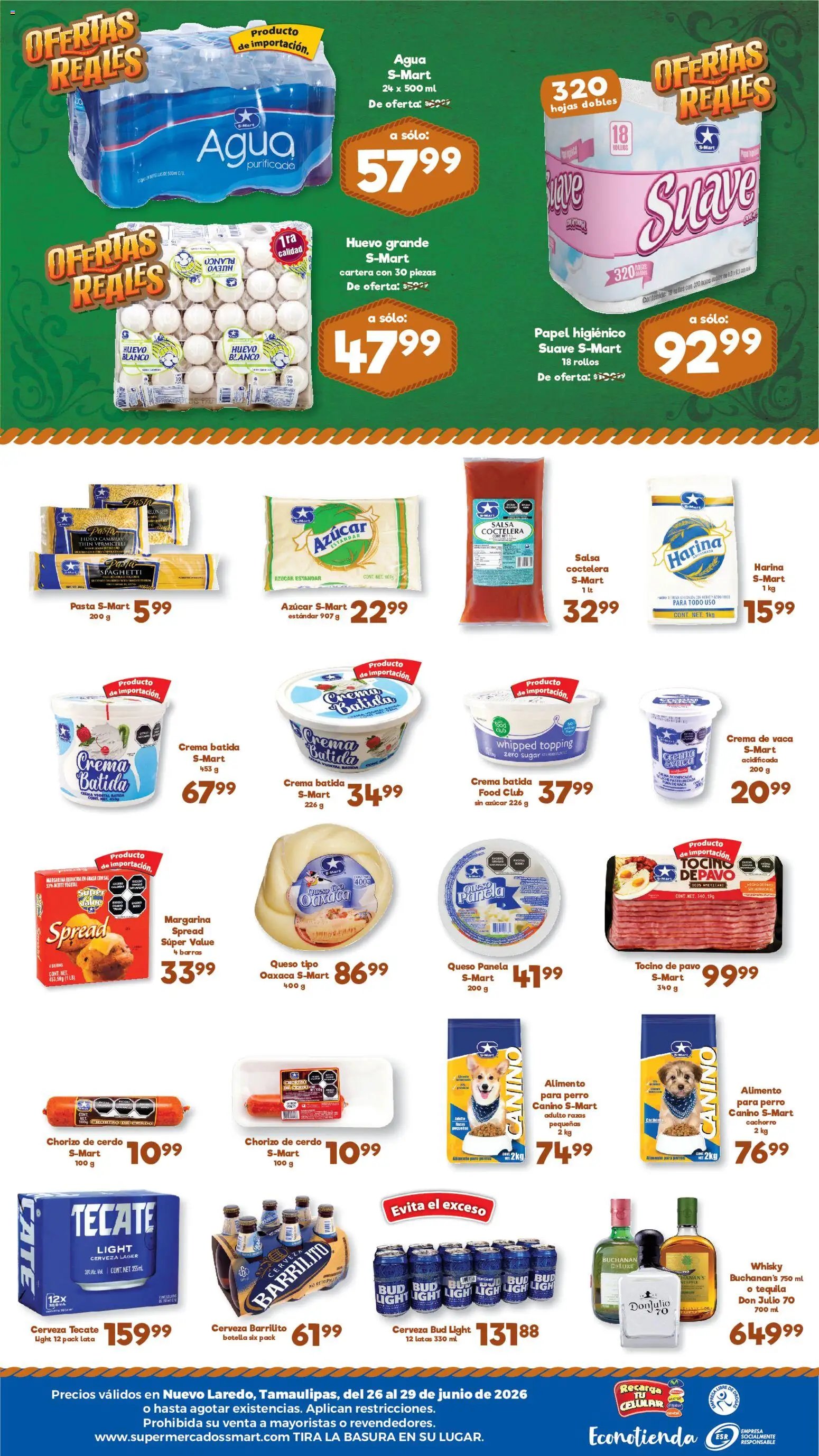 S-Mart oferta desde 26/06/2026 S-Mart folleto Ofertas de feria Nuevo Laredo
