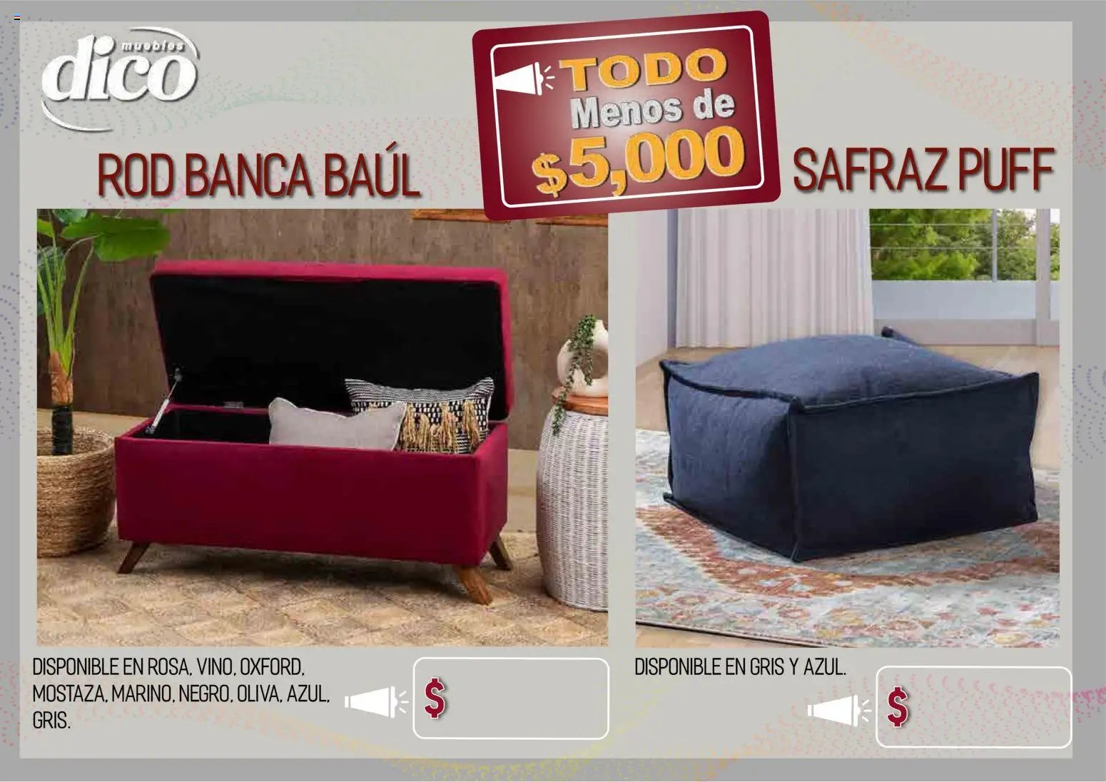 Muebles Dico oferta desde 09/04/2026 Muebles Dico catálogo Todo menos de 5000 Pacifico