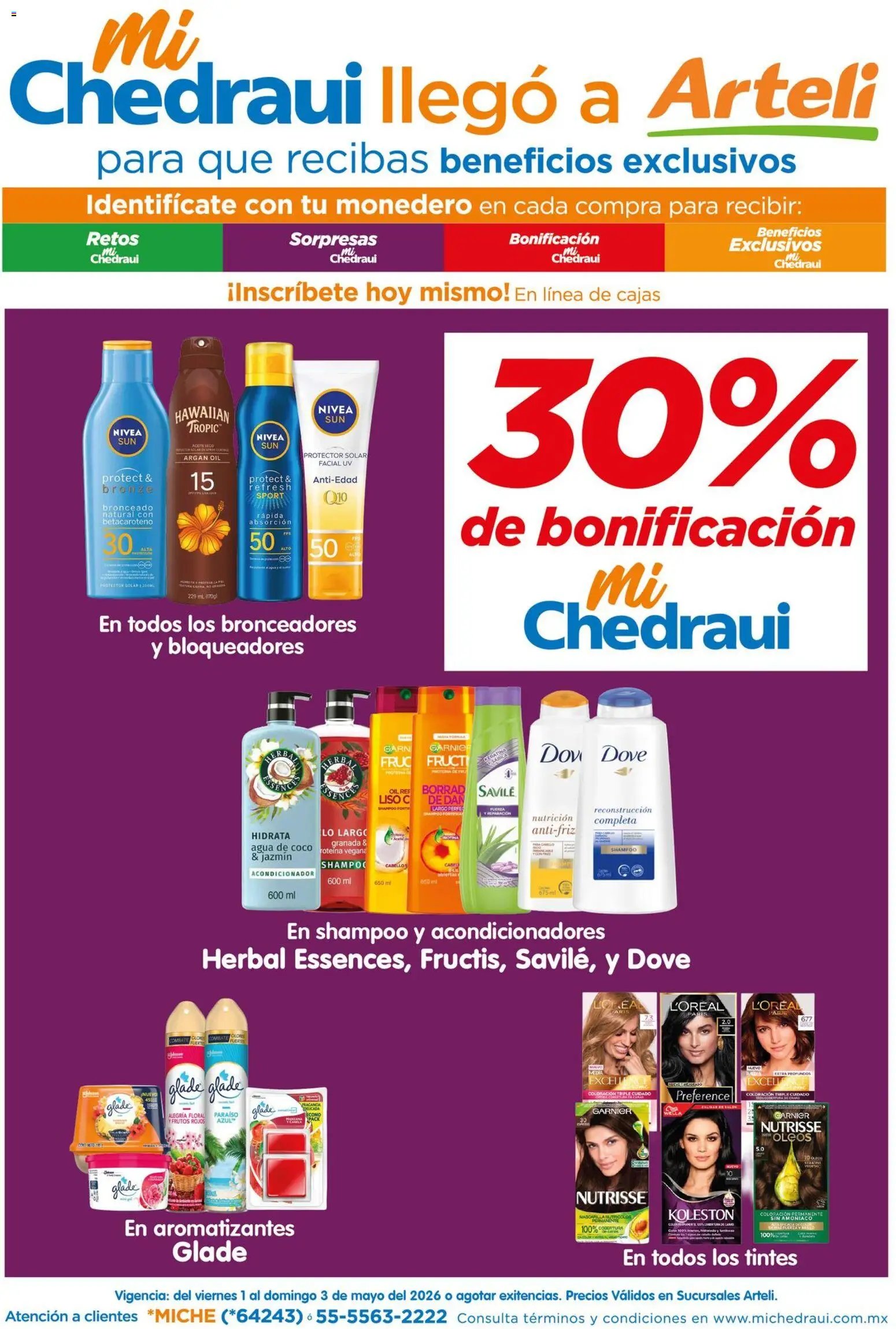 Arteli oferta desde 01/05/2026 Arteli folleto Mi Chedraui bonificación (2026-05-01 - 2026-05-03)
