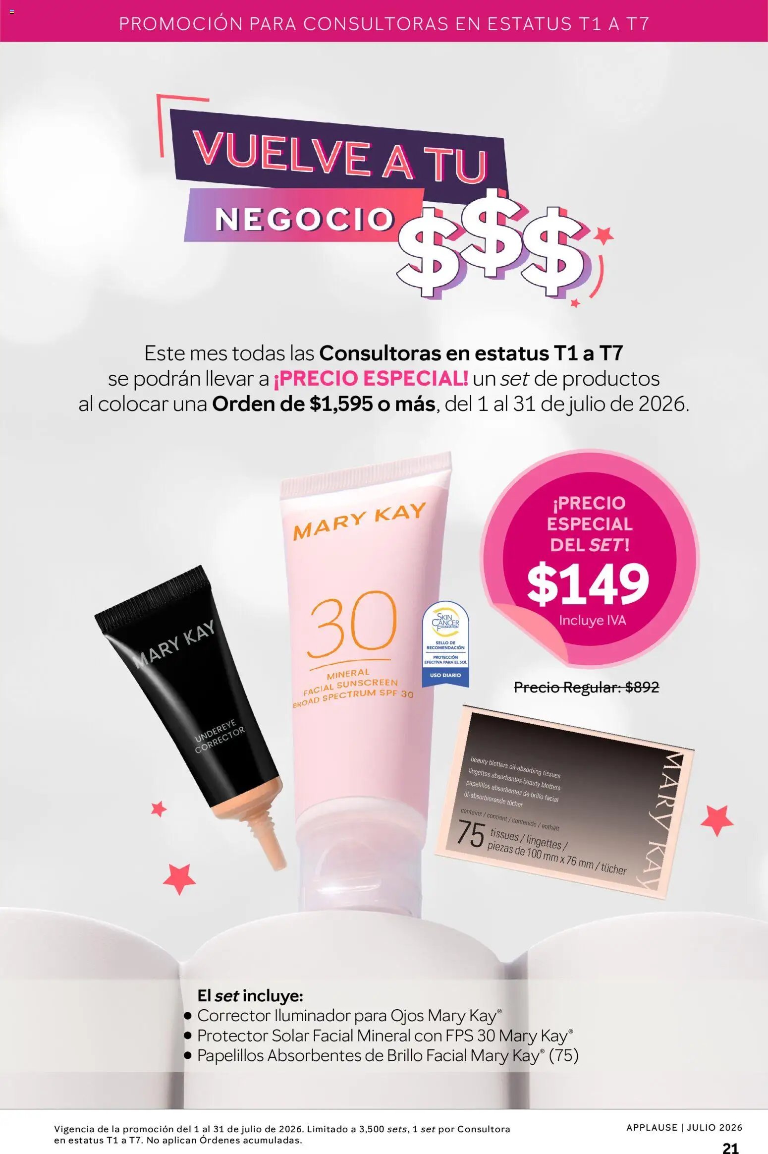 Mary Kay oferta desde 01/07/2026 Catálogo Mary Kay Applause 2026