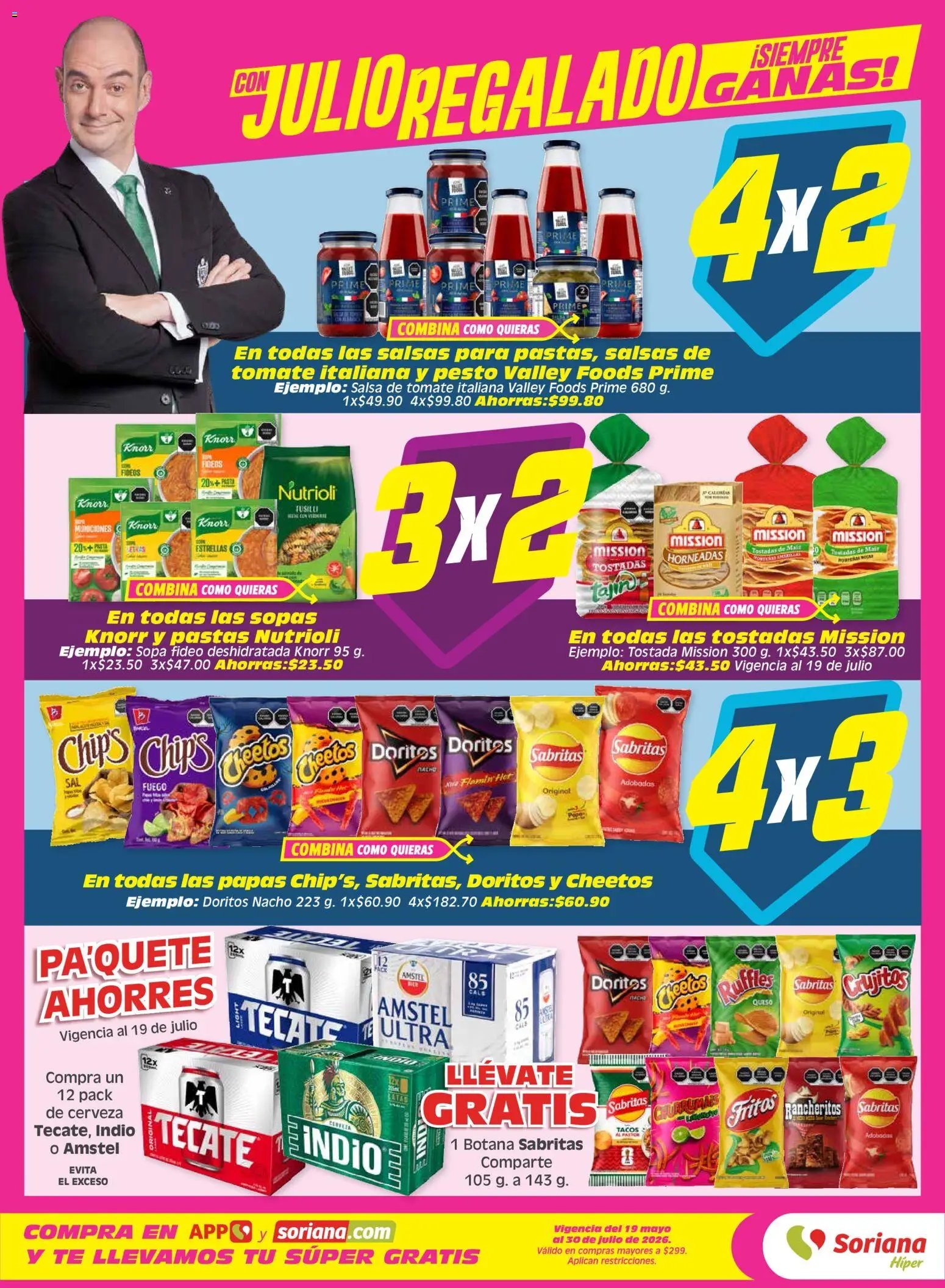 Soriana oferta desde 17/07/2026 Soriana Julio Regalado Híper Nacional
