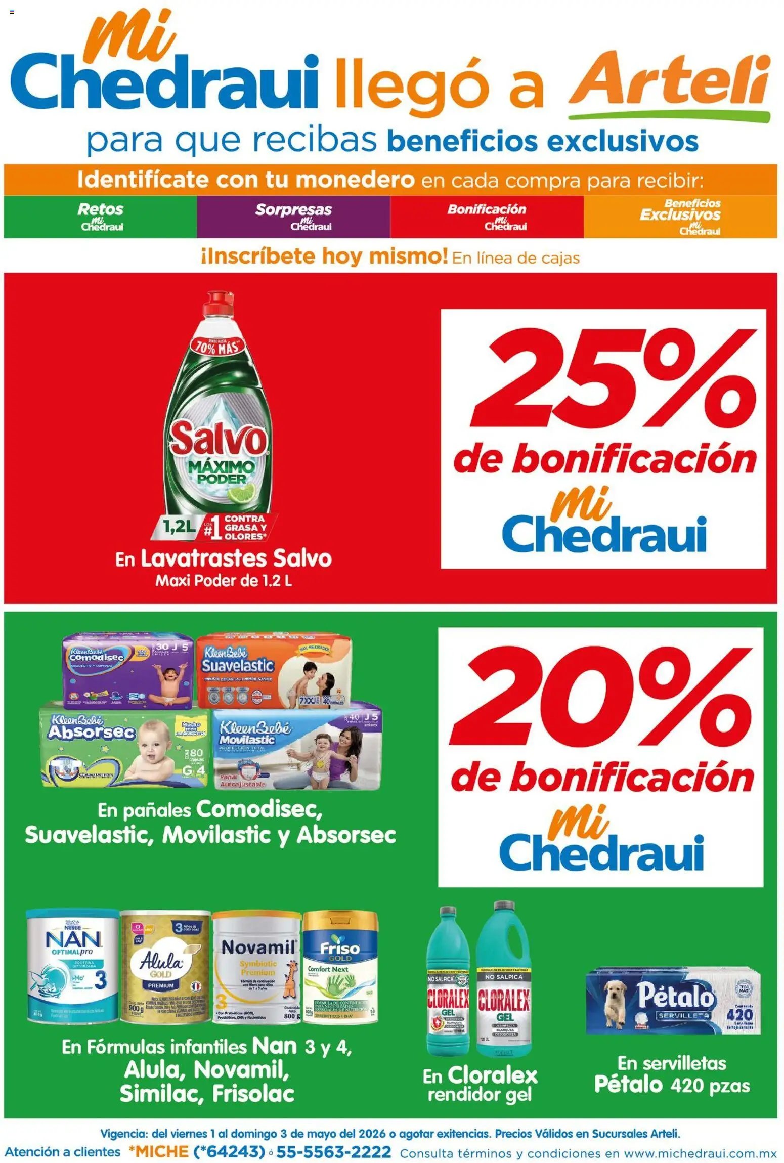 Arteli oferta desde 01/05/2026 Arteli folleto MiChedraui (2026-05-01 - 2026-05-03)
