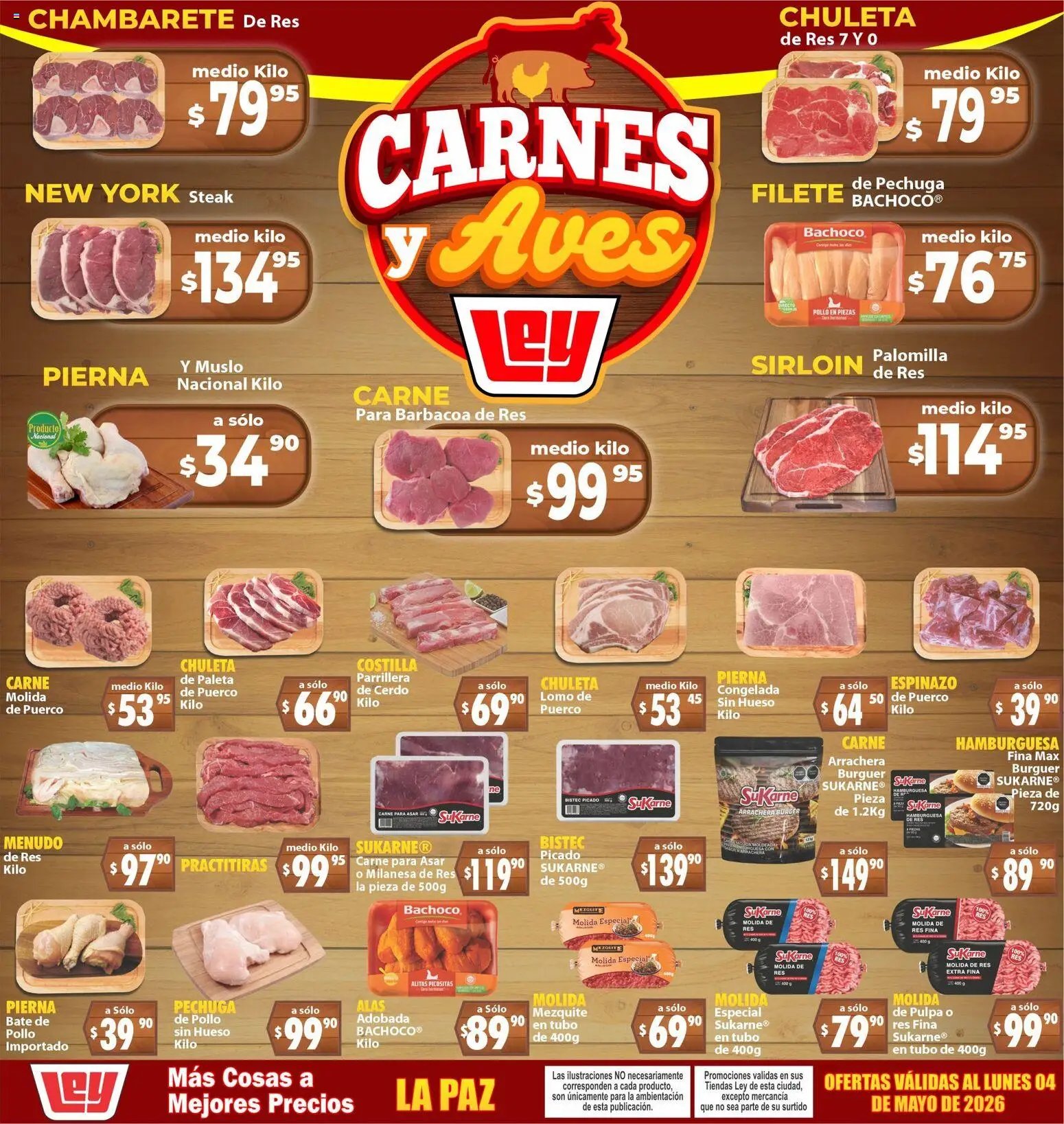 Casa Ley oferta desde 02/05/2026 Casa Ley folleto Carnes y Aves La Paz (2026-05-02 - 2026-05-04)