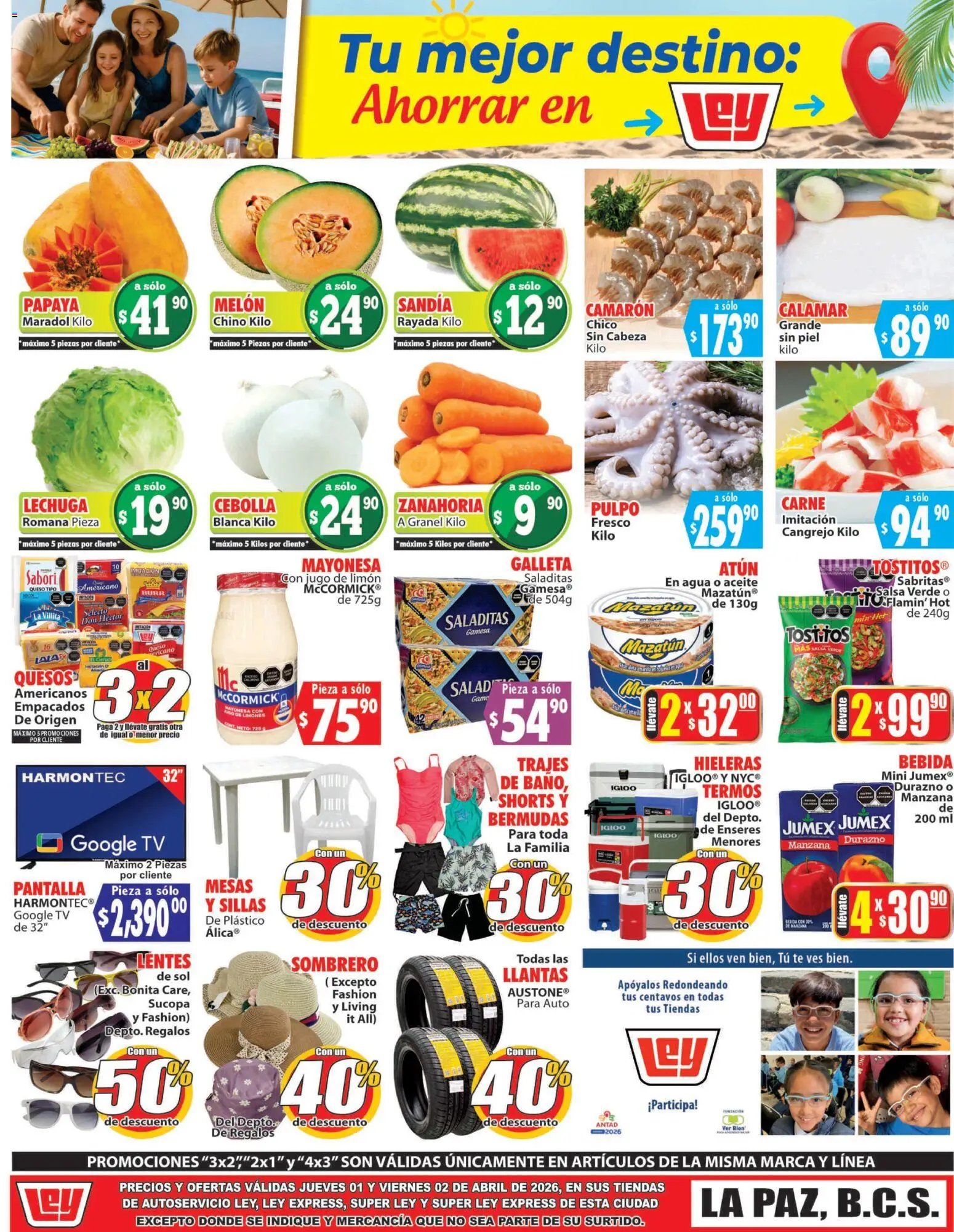 Casa Ley oferta desde 01/04/2026 Casa Ley folleto Autoservicio La Paz, BCS (2026-04-01 - 2026-04-02)