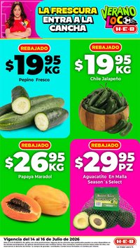 H-E-B oferta desde 14/07/2026 H-E-B folleto Fruta y venduras
