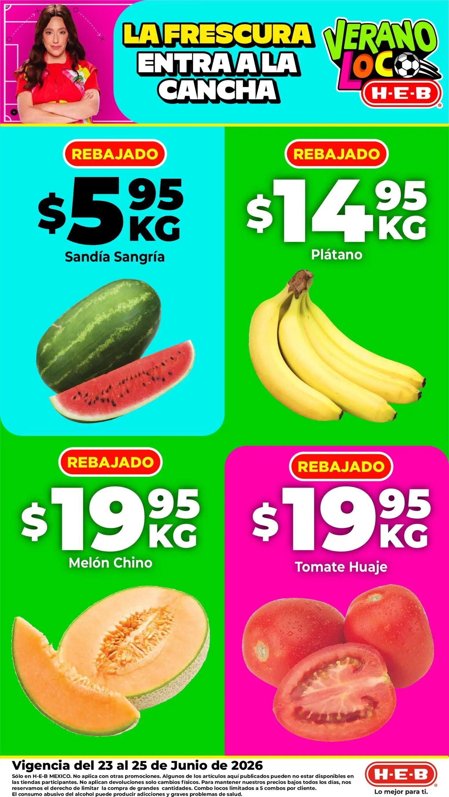 H-E-B oferta desde 23/06/2026 H-E-B folleto Fruta y venduras