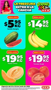 H-E-B oferta desde 23/06/2026 H-E-B folleto Fruta y venduras