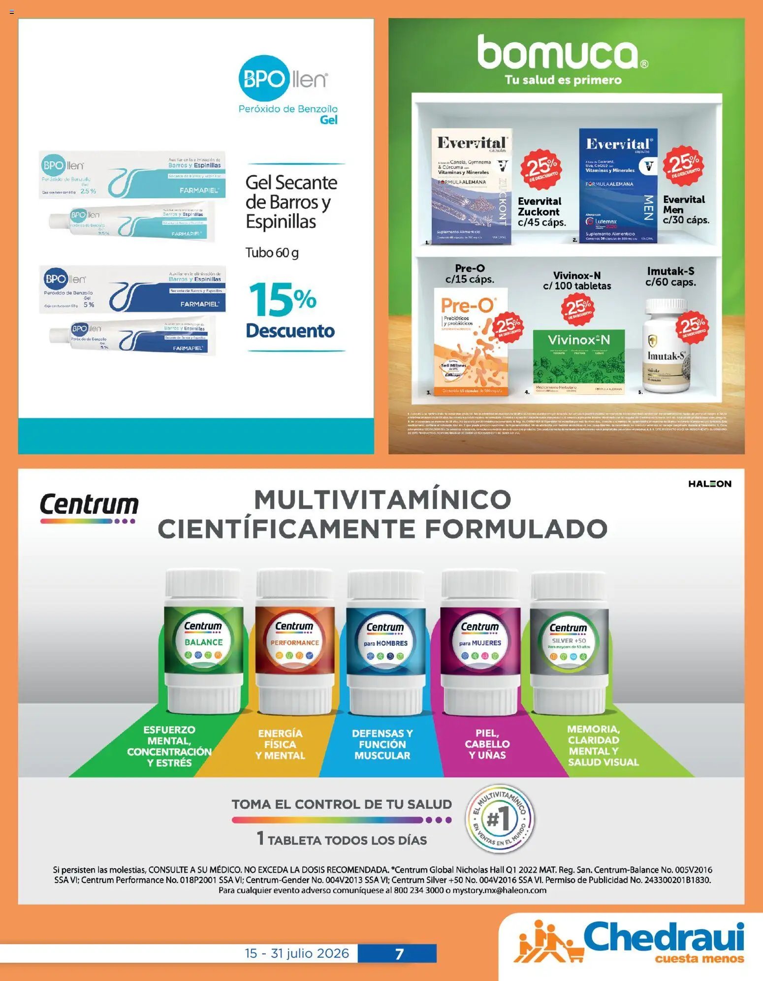 Chedraui oferta desde 15/07/2026 Chedraui folleto Cuidar tu salud
