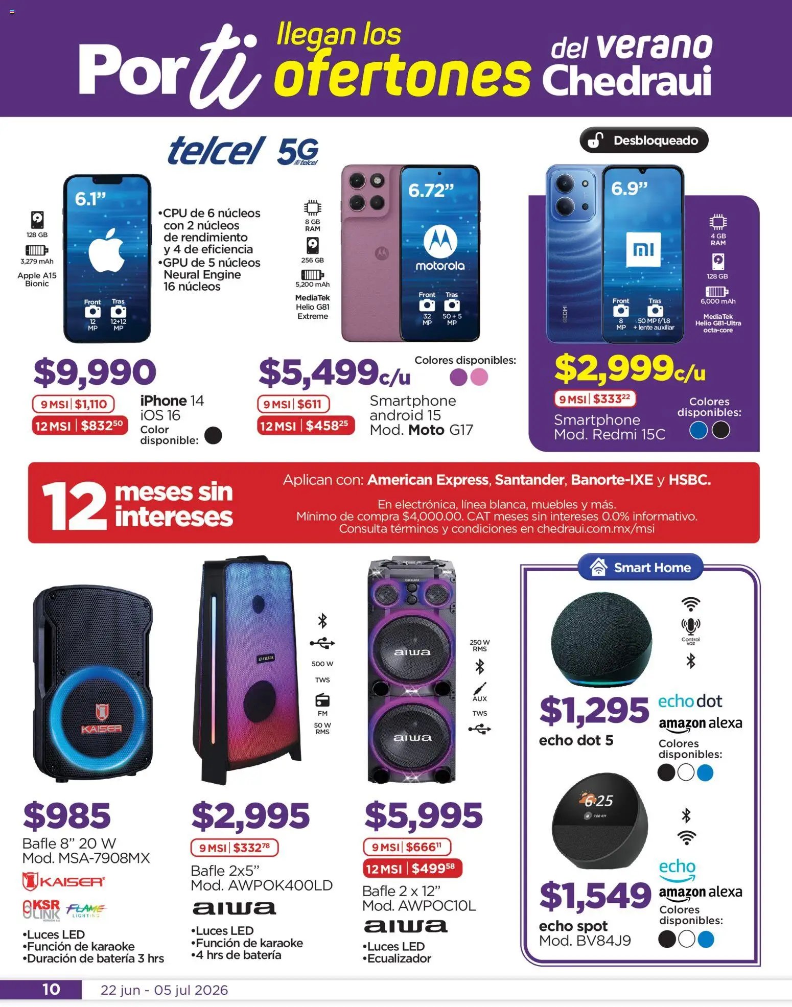 Chedraui oferta desde 22/06/2026 Chedraui folleto Llegan los porti ofertones del verano