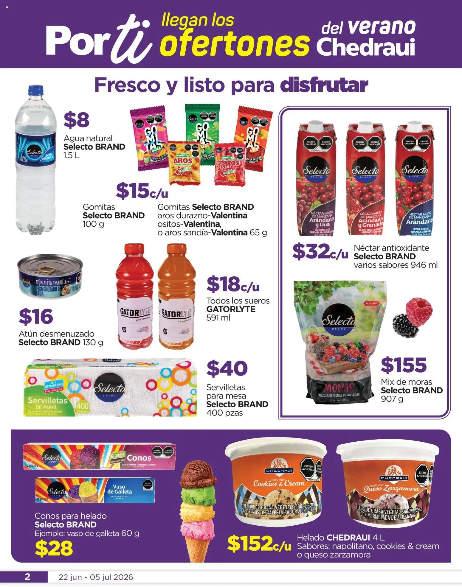 Chedraui oferta desde 22/06/2026 Chedraui folleto Llegan los porti ofertones del verano