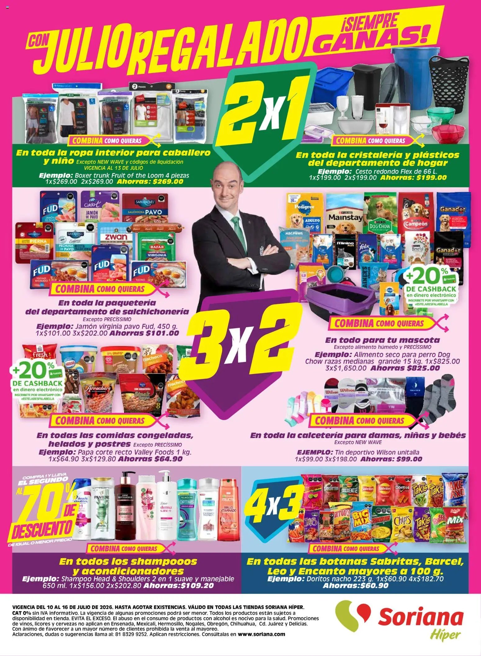 Soriana oferta desde 10/07/2026 Soriana Julio Regalado Híper Nacional