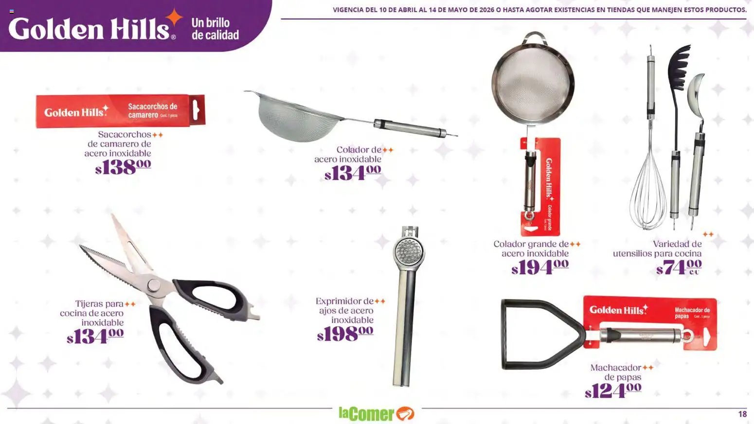 La Comer oferta desde 10/04/2026 La Comer folleto Golden Hills (2026-04-10 - 2026-05-14)