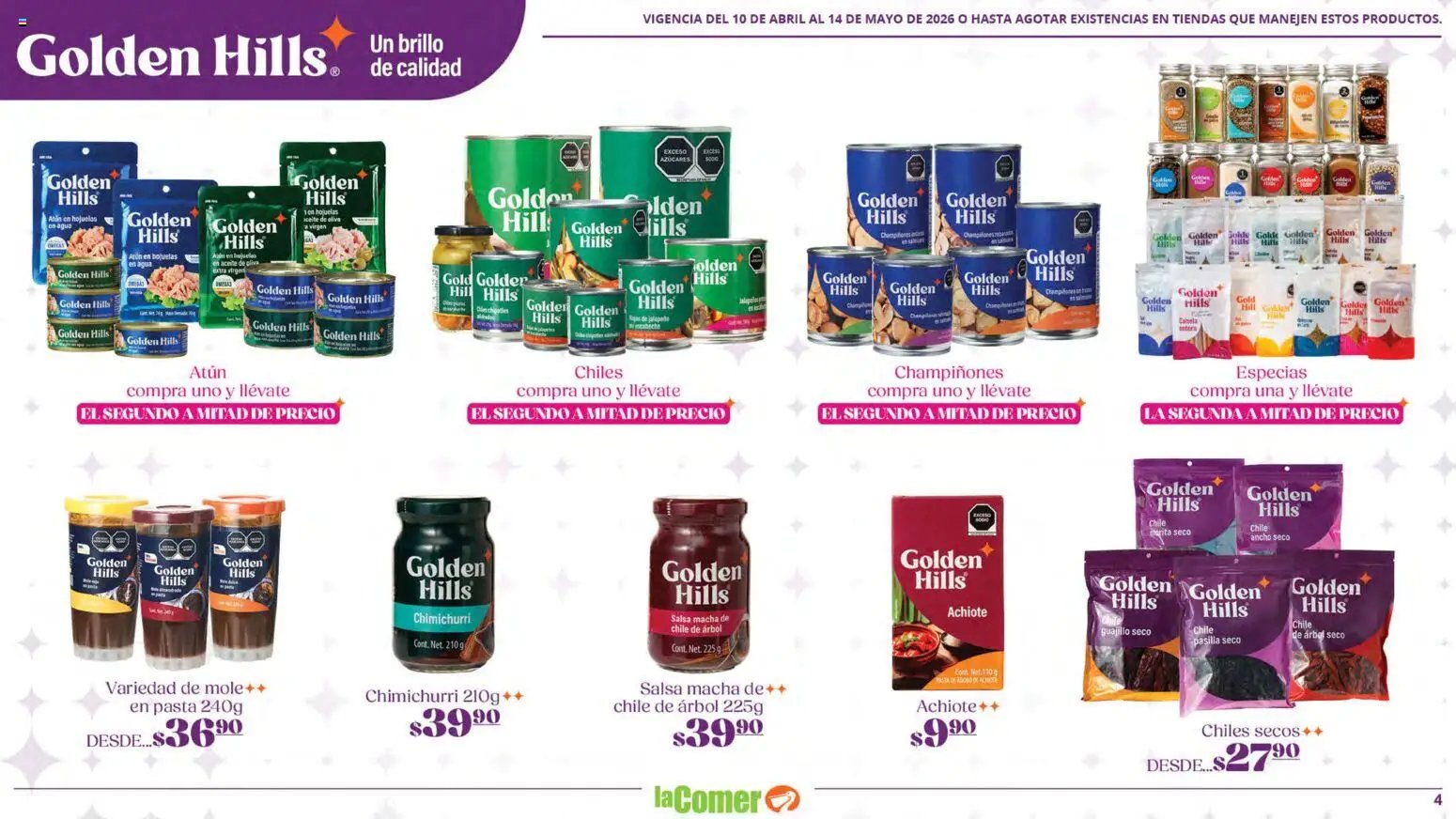 La Comer oferta desde 10/04/2026 La Comer folleto Golden Hills (2026-04-10 - 2026-05-14)